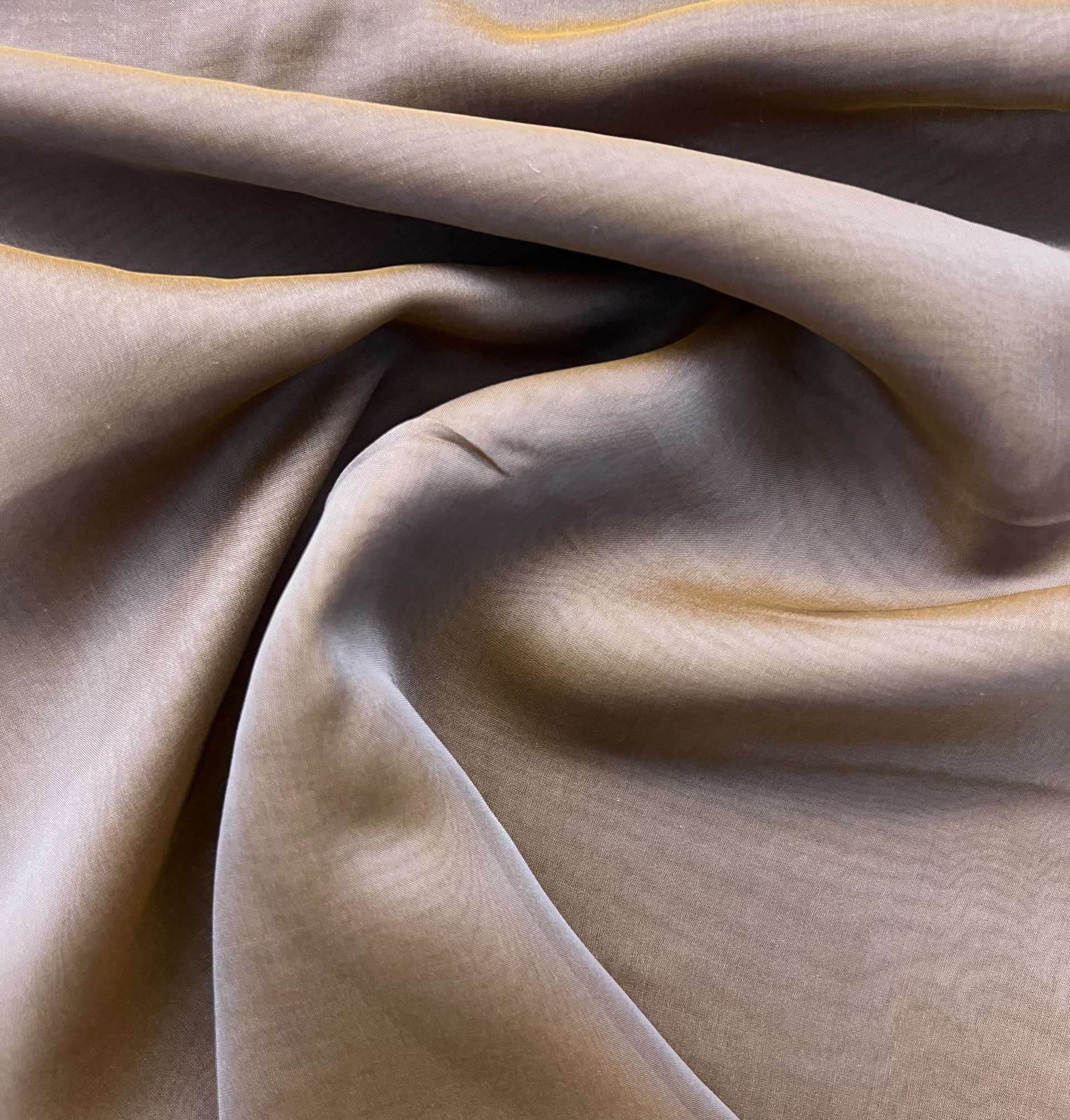 Iridescent Silk Chiffon in Lavender Brown