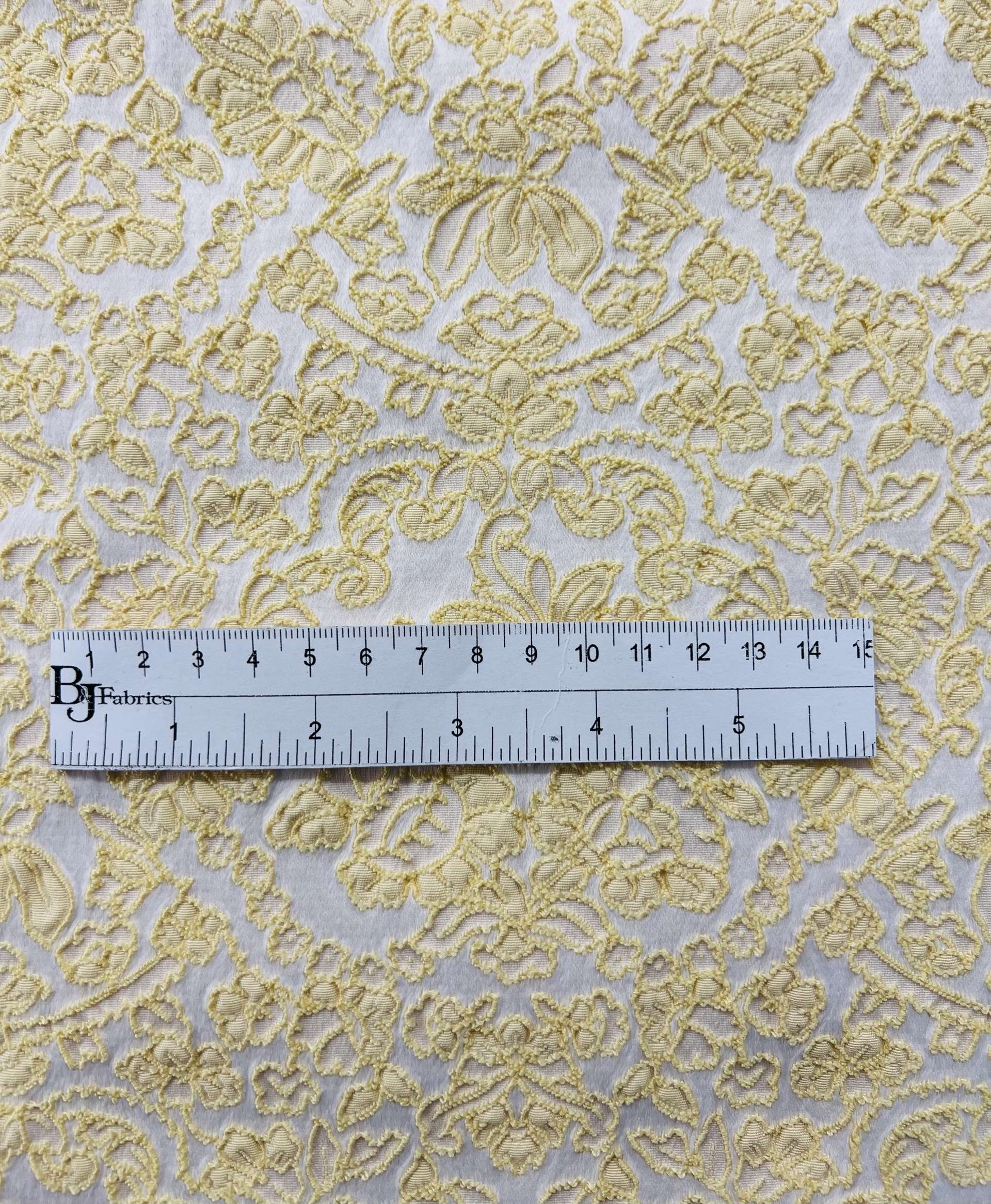 Damask Brocade in Yellow/White