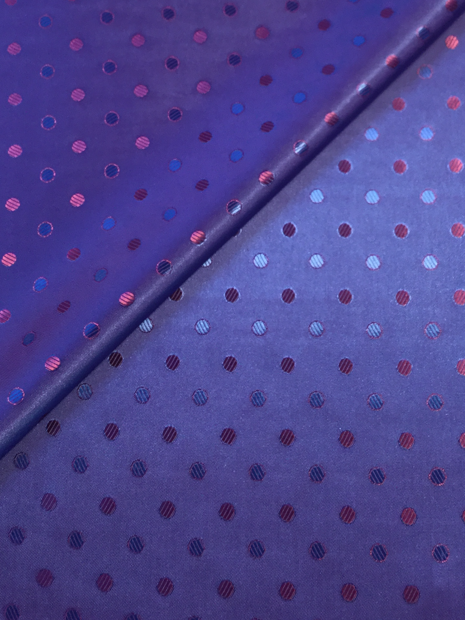 Novelty Jacquard Lining in Violet w/ Dots