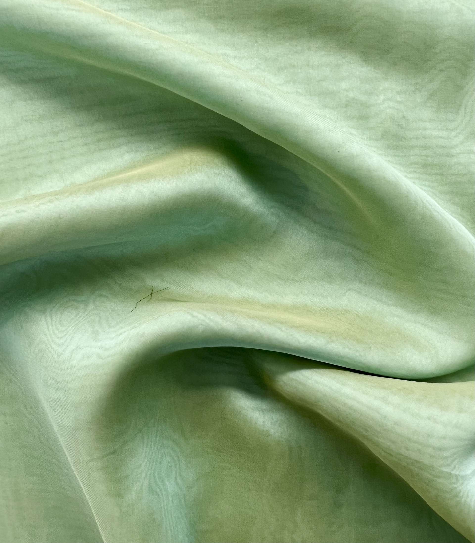 Iridescent Silk Chiffon in Sage/Tan