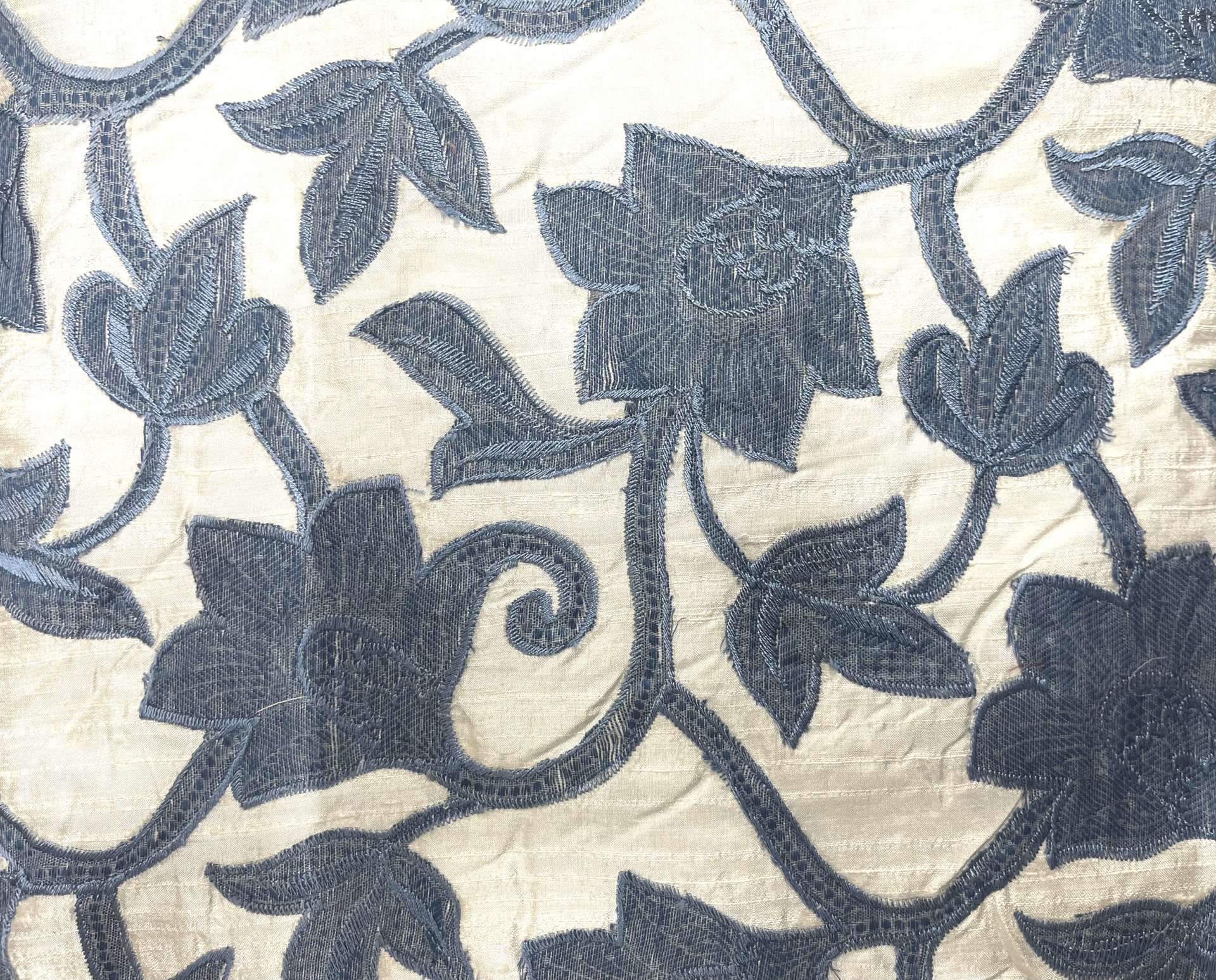 Made in India Embroidered Appliqued Pure Silk Duppioni