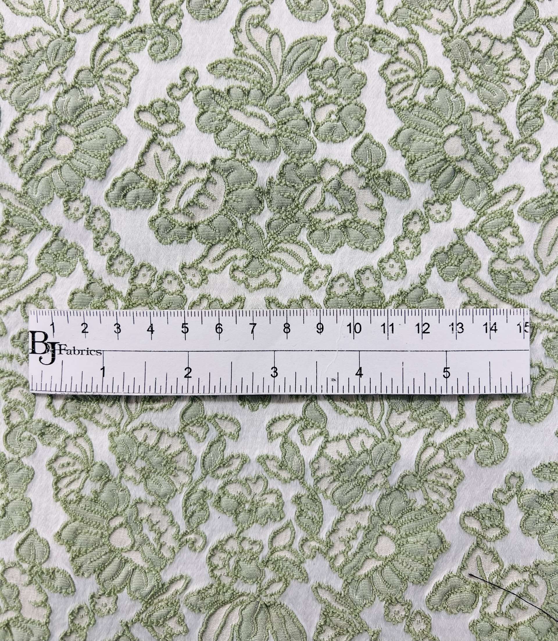 Damask Brocade in Sage/White