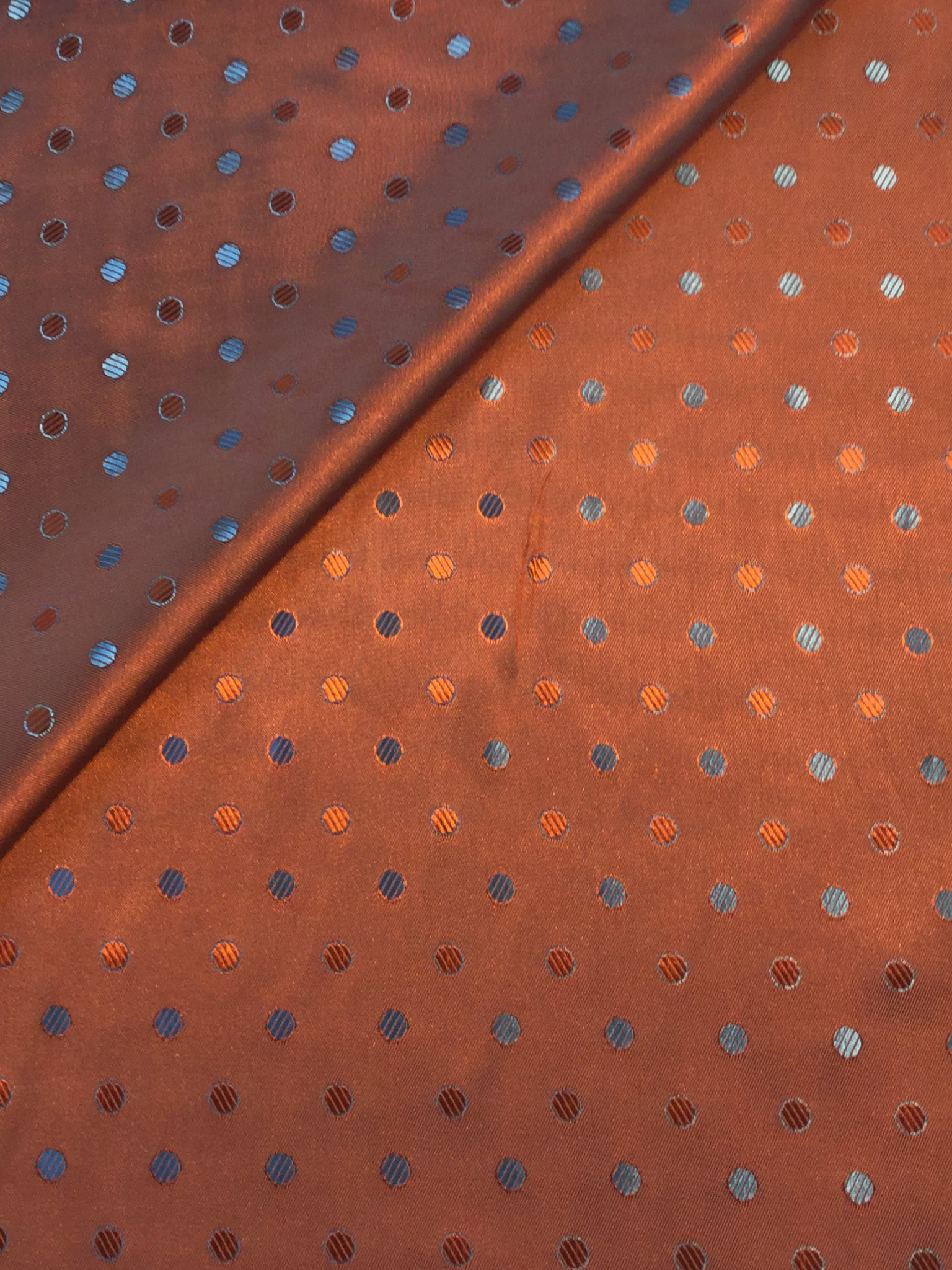 Novelty Jacquard Lining in Orange Glaze w/ Dots