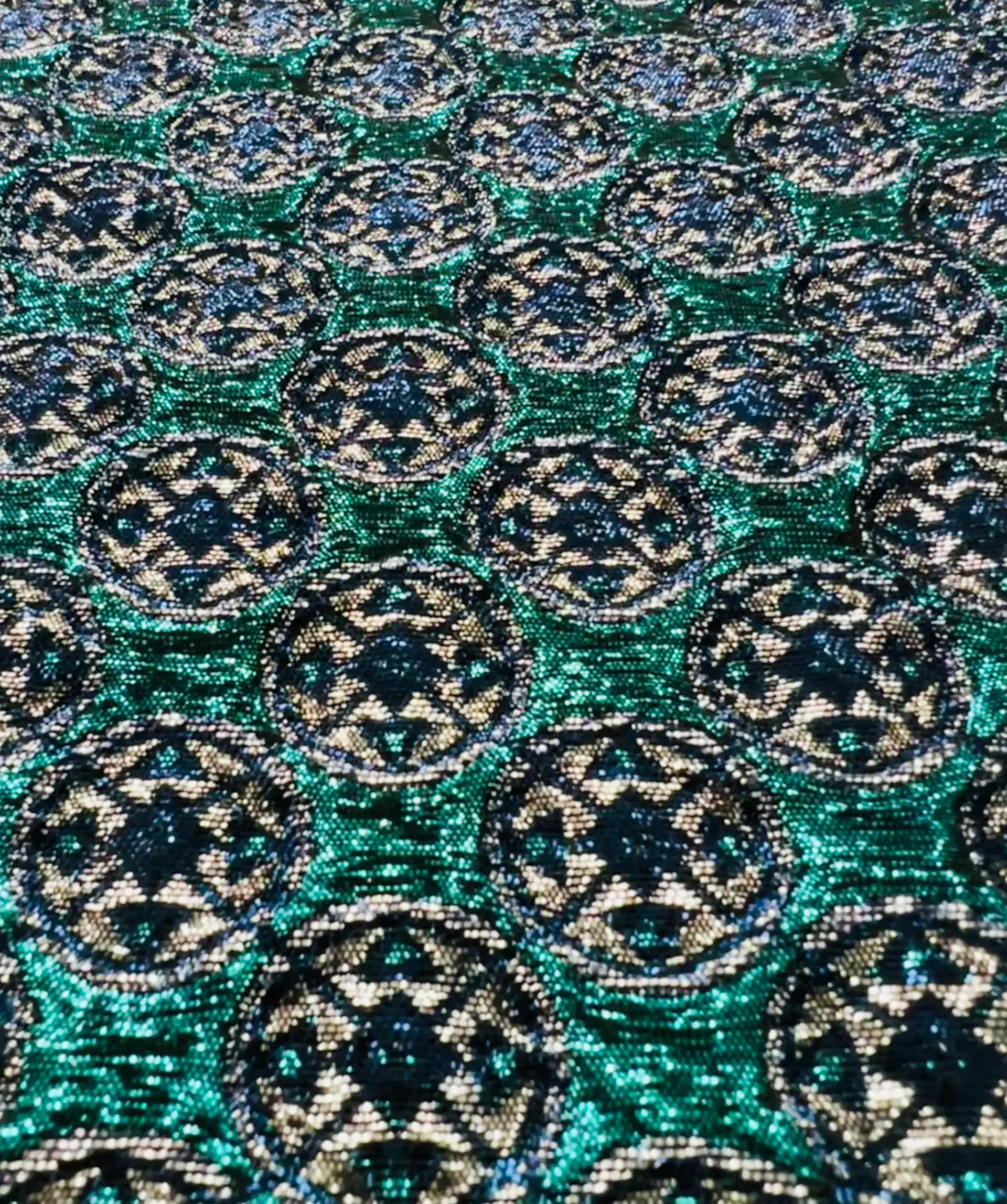 Metallic Brocade in Turquoise