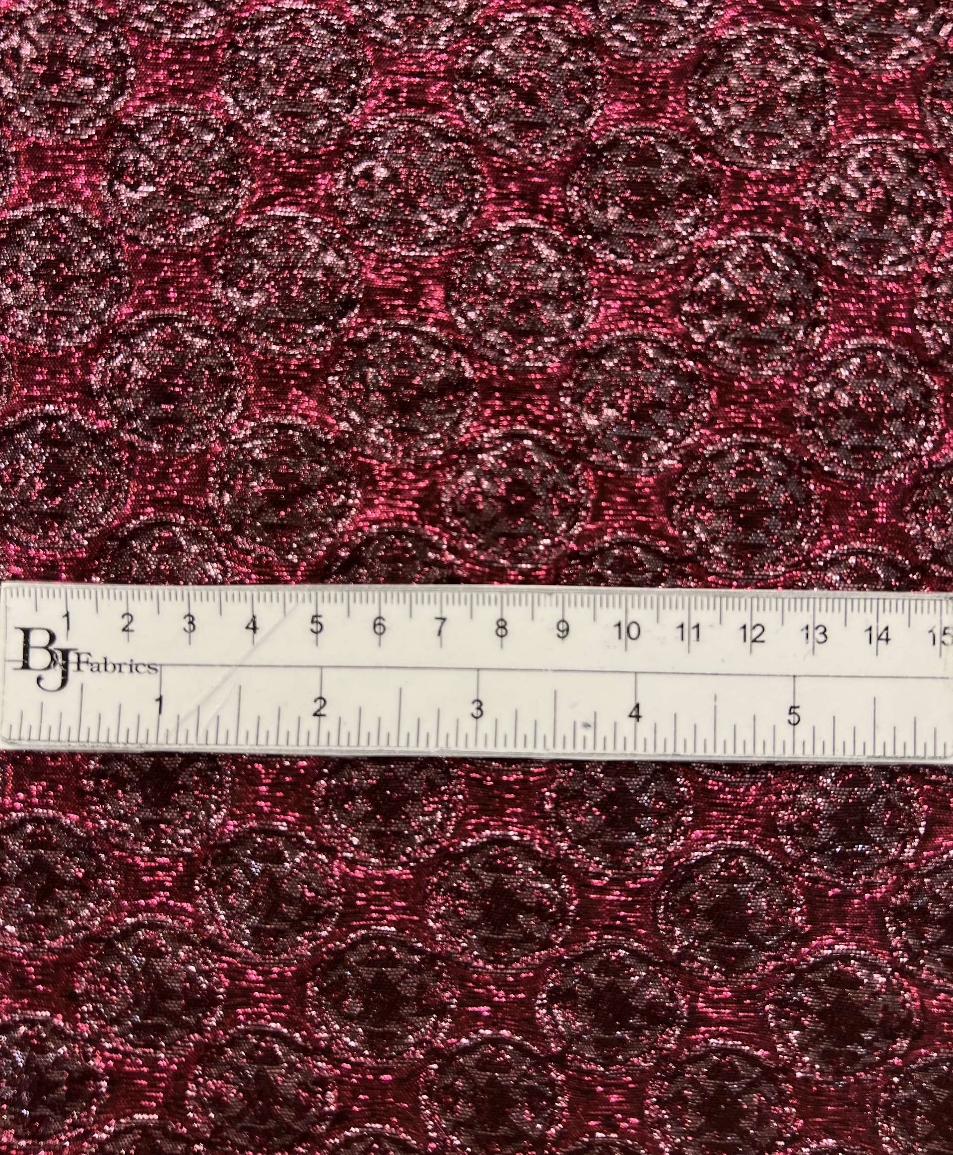 Metallic Brocade in Fuchsia Pink