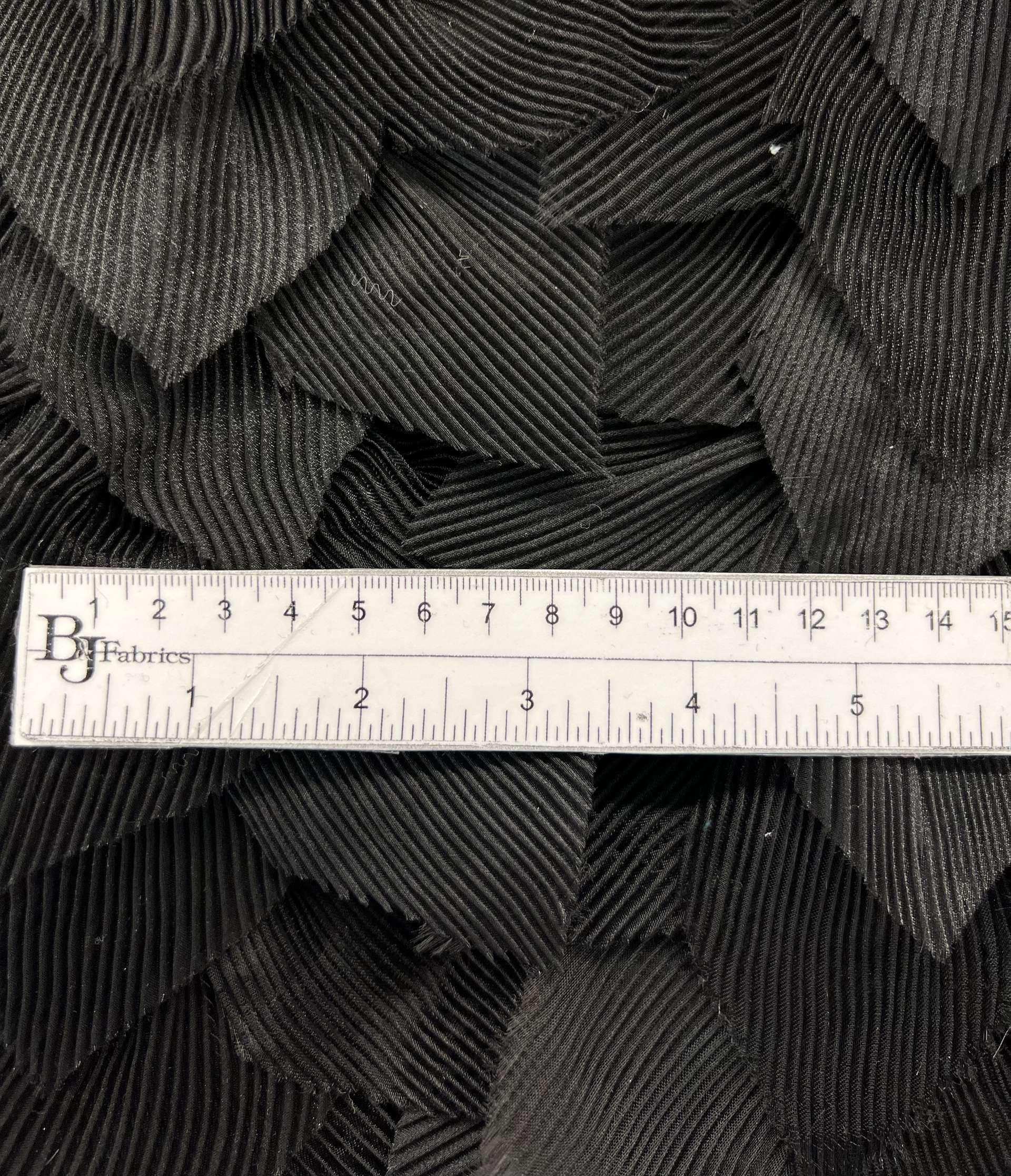 Tiered Pleated Organza Patels on Tulle in Black
