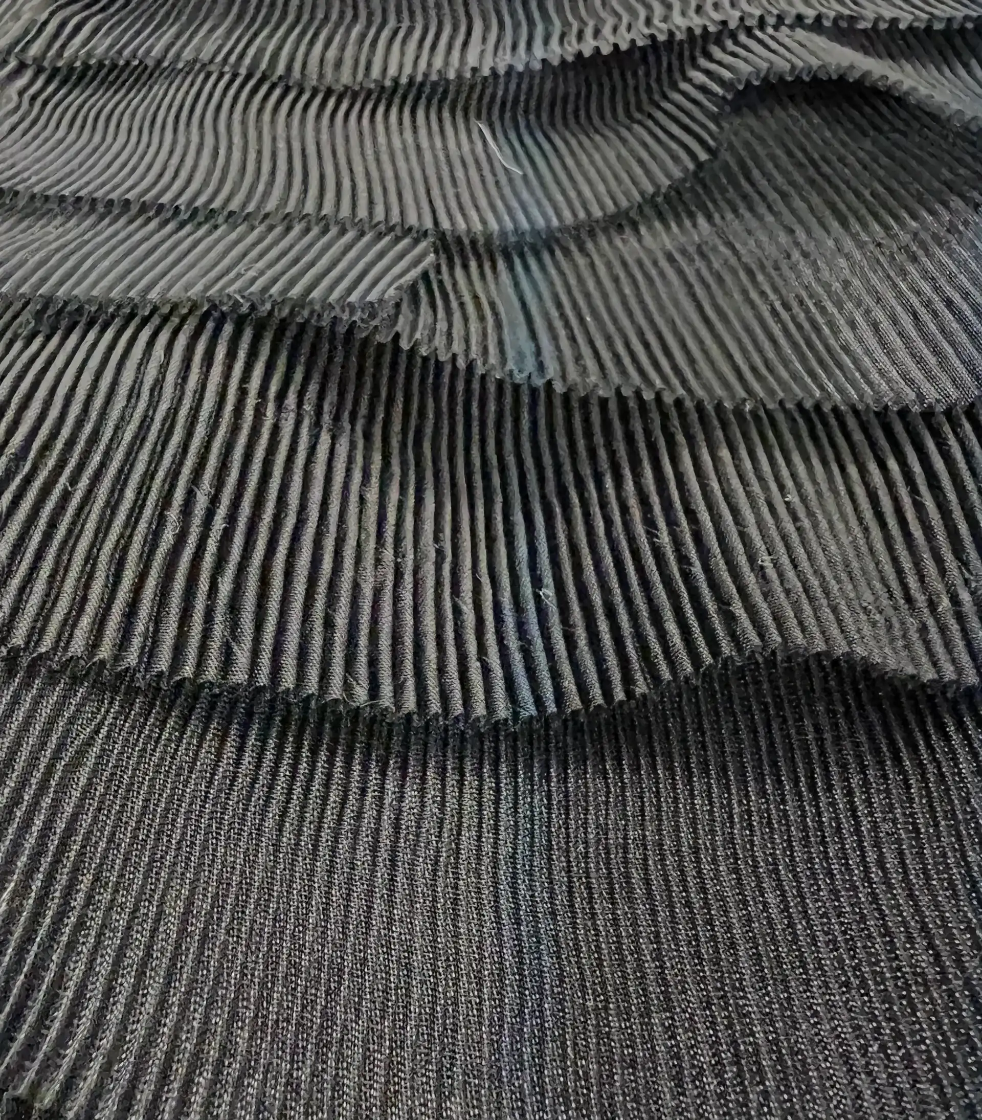 Tiered Pleated Organza in Black