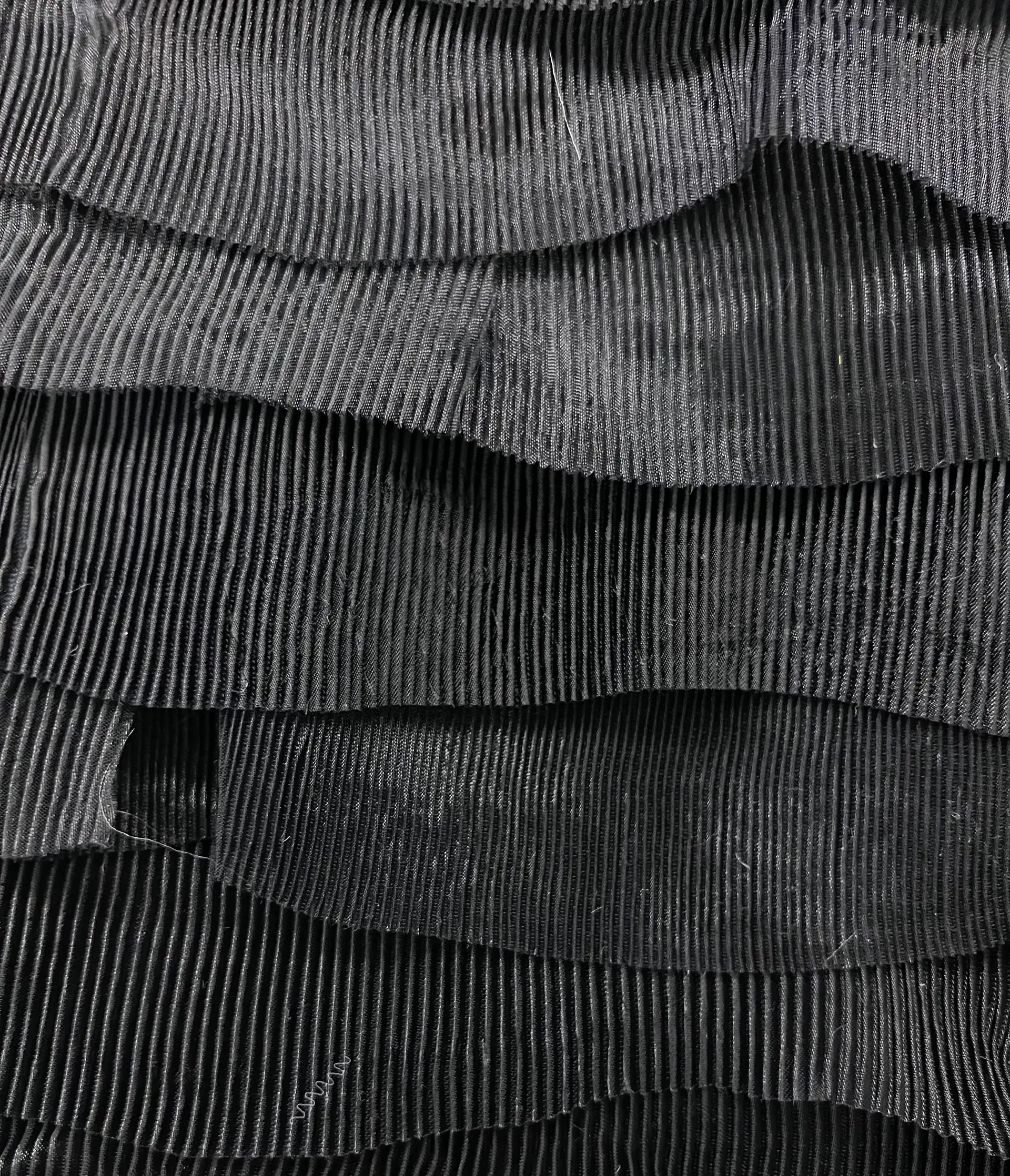 Tiered Pleated Organza in Black