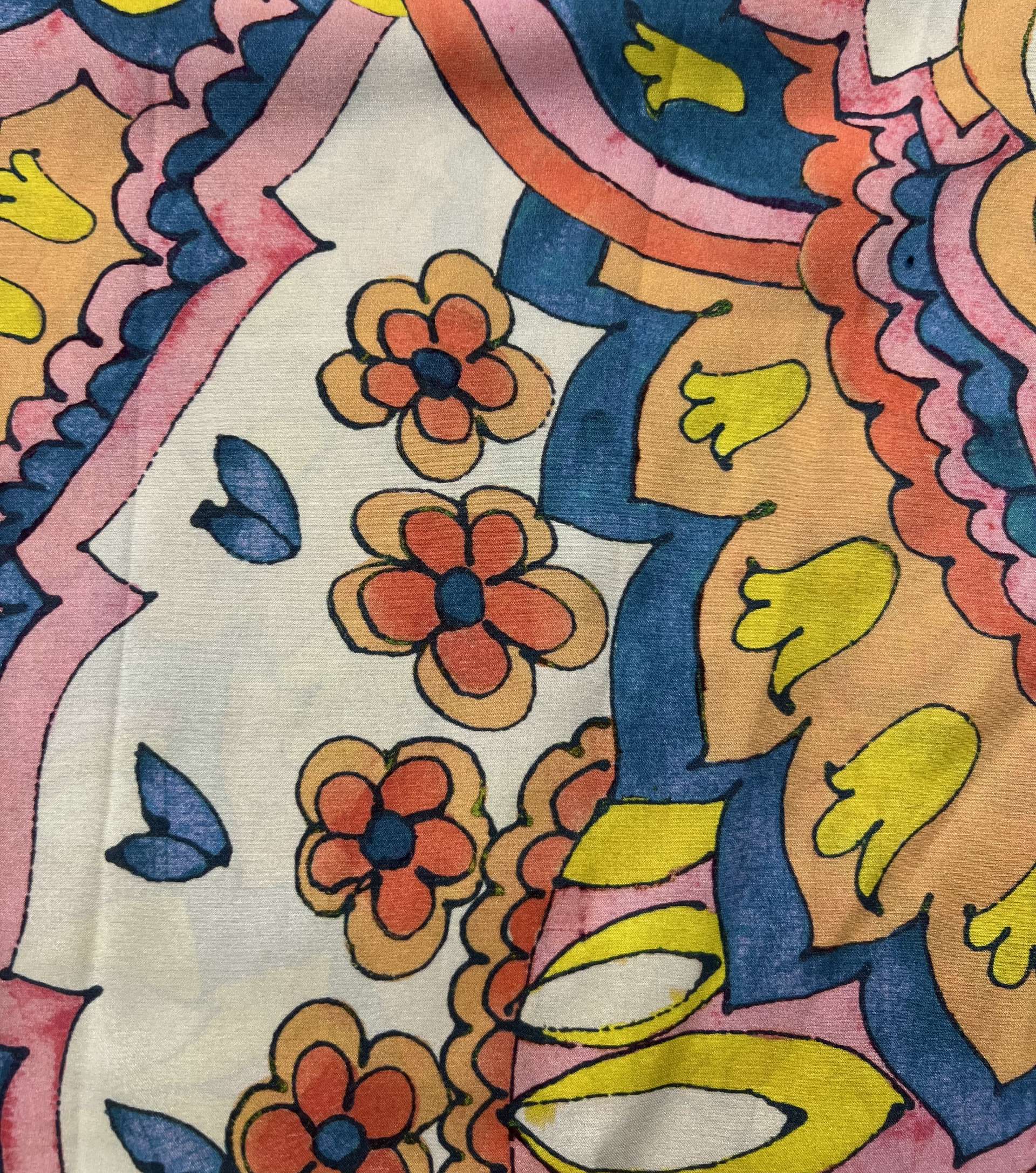 Printed Stretch Silk charmeuse (Matte Side) 