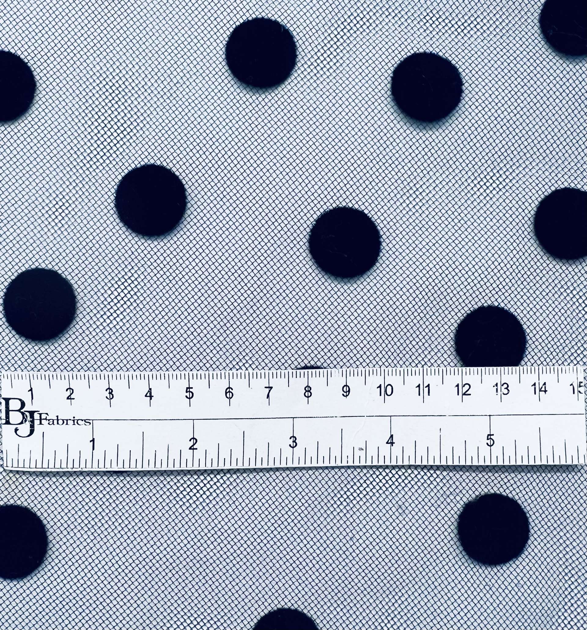 Flocked tulle in Navy on Navy