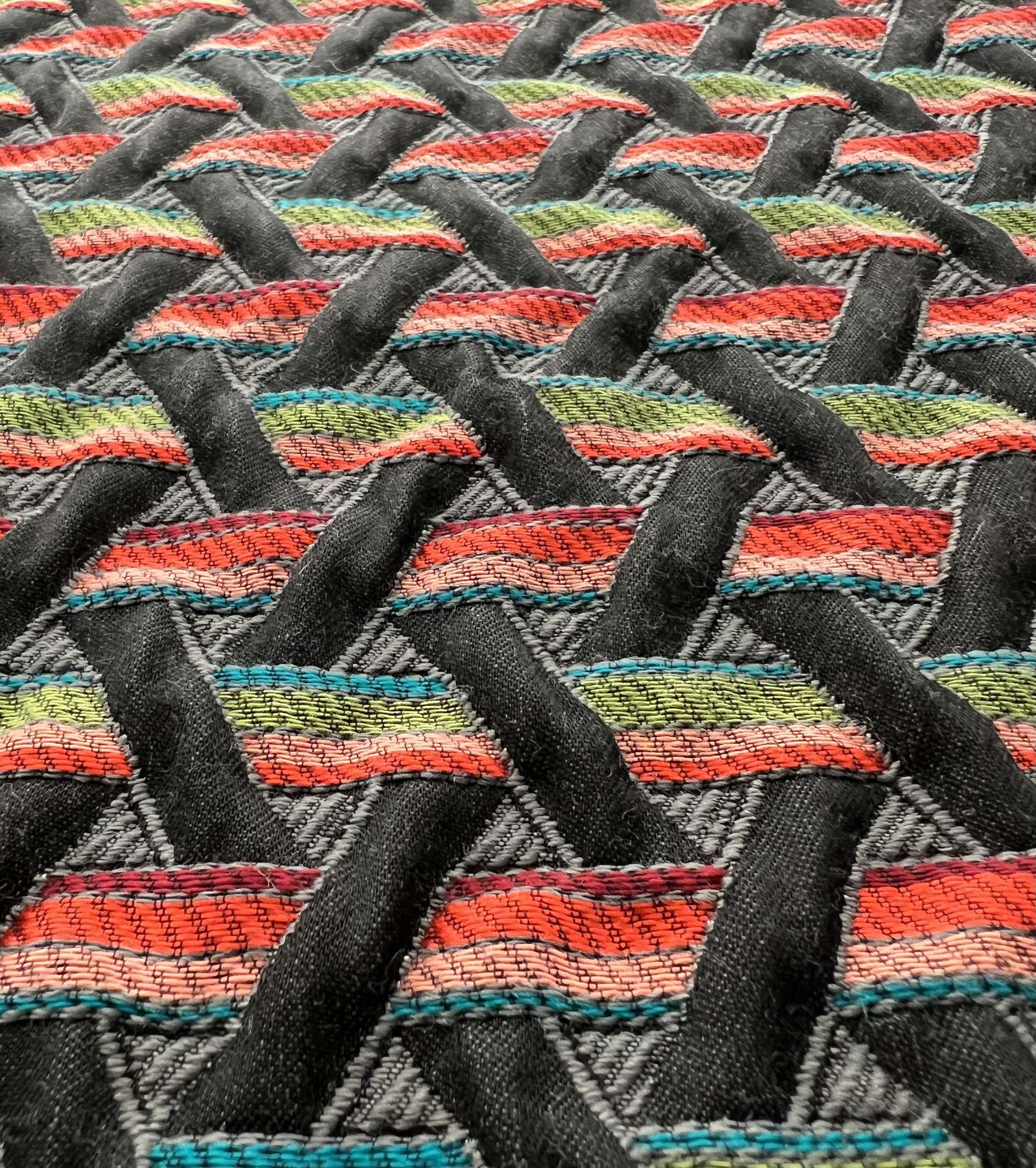 WOOL/ACETATE GEOMETRIC BROCADE 