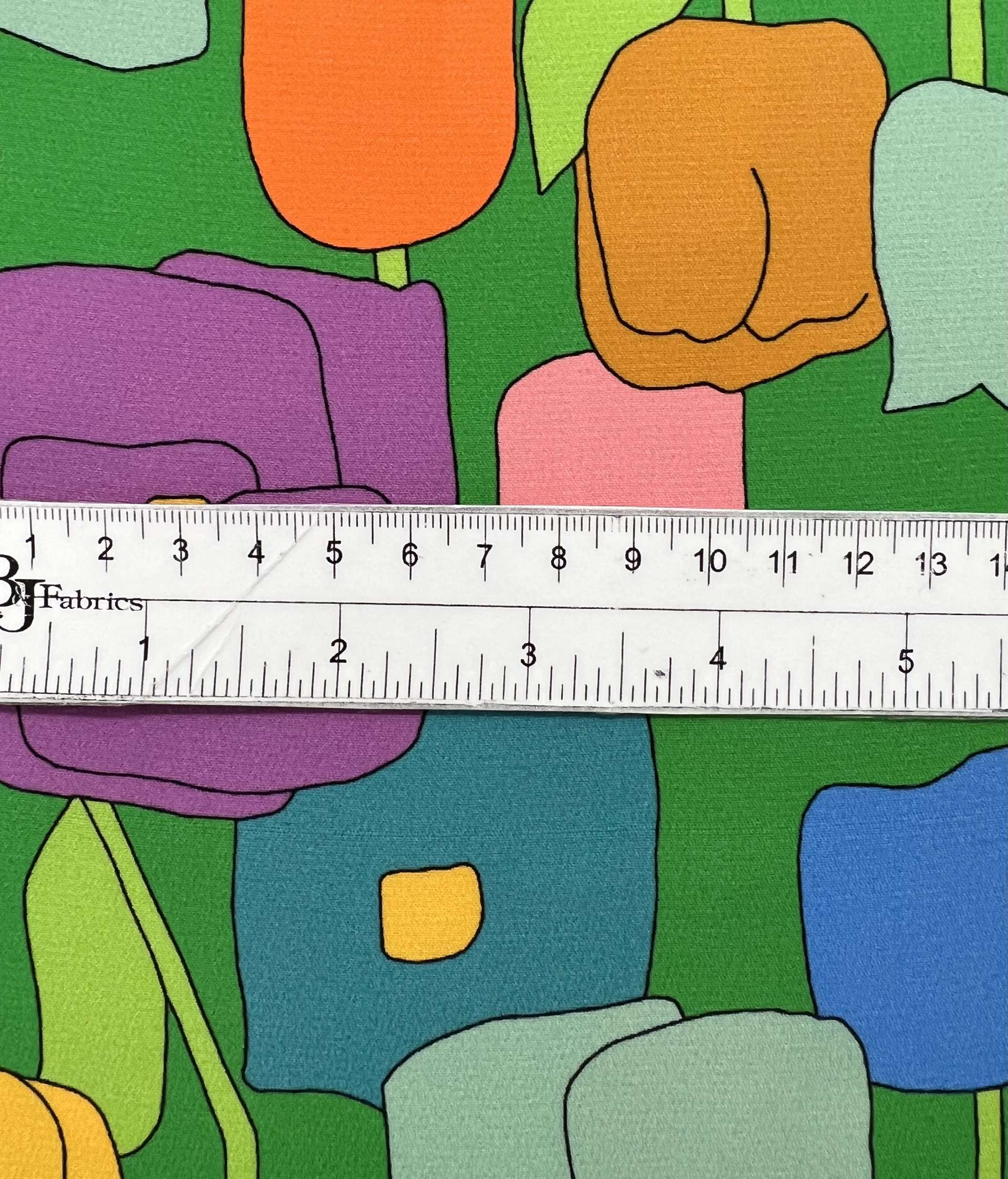 Printed Sponged Silk Crepe on Kelly Green