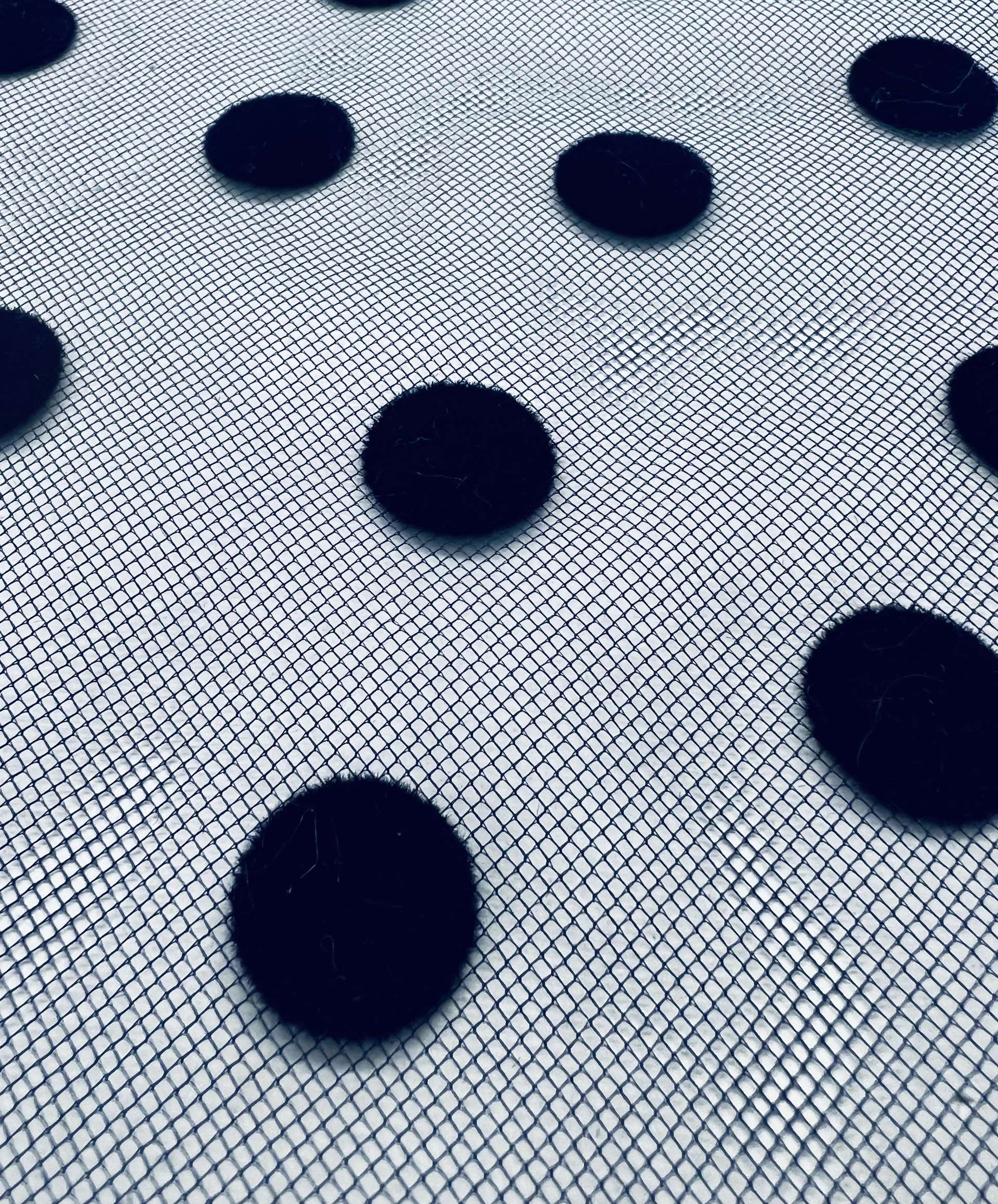 Flocked tulle in Navy on Navy
