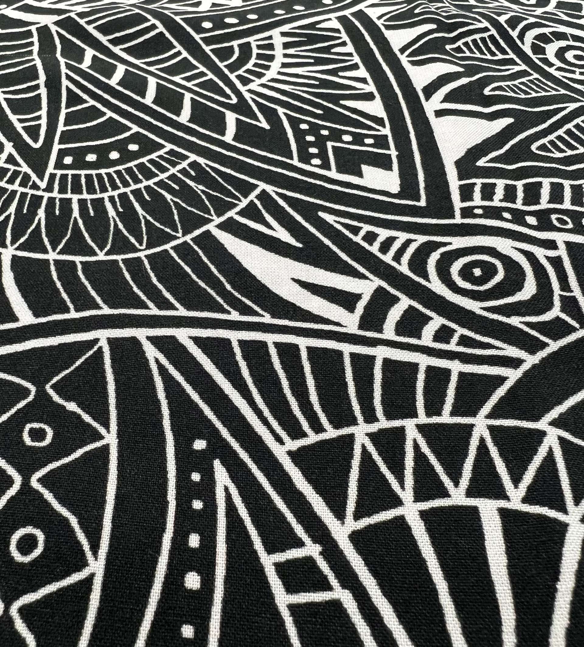 Printed Viscose Challis in Black & White