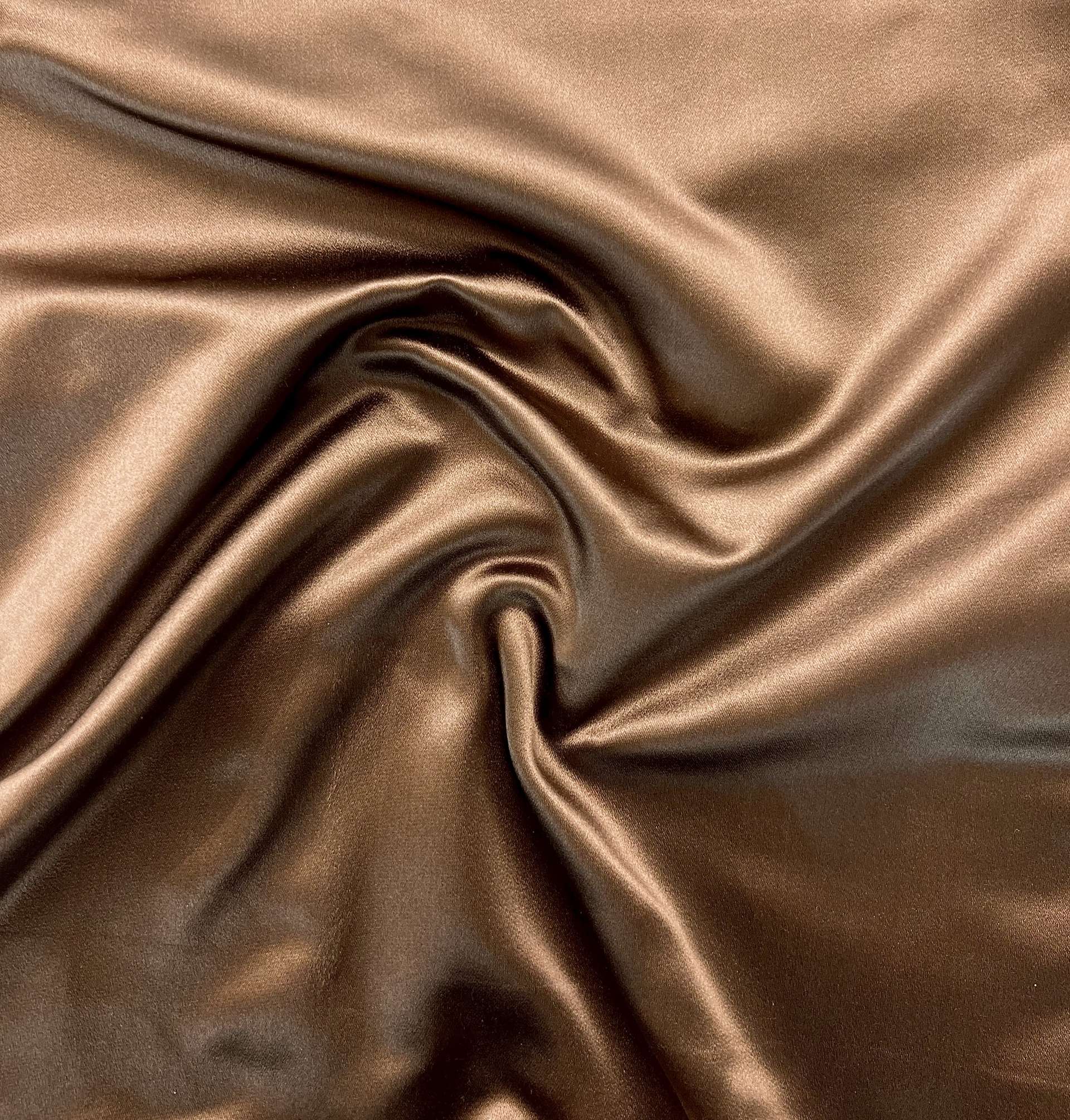 Pure Silk Duchesse Satin in Brown 