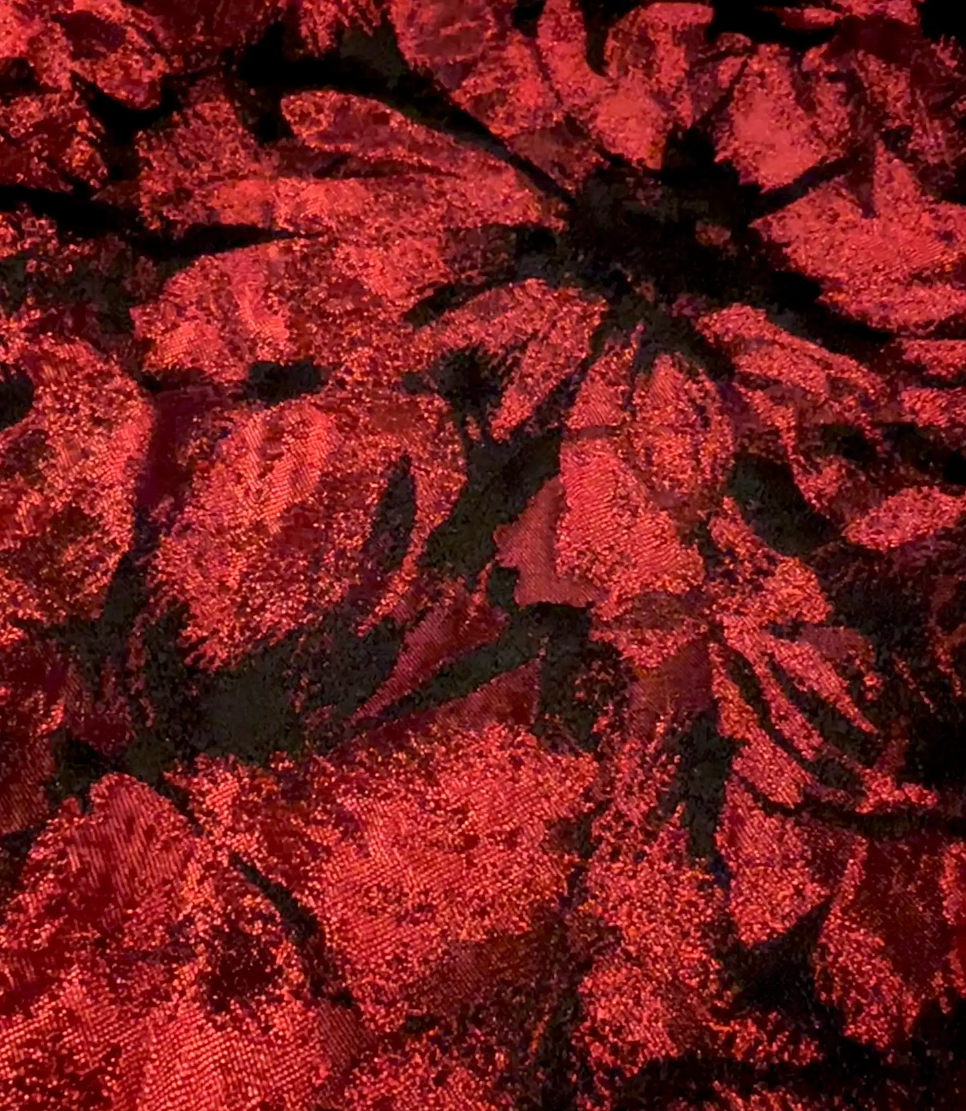 Polyester Jacquard Brocade in Red/Black