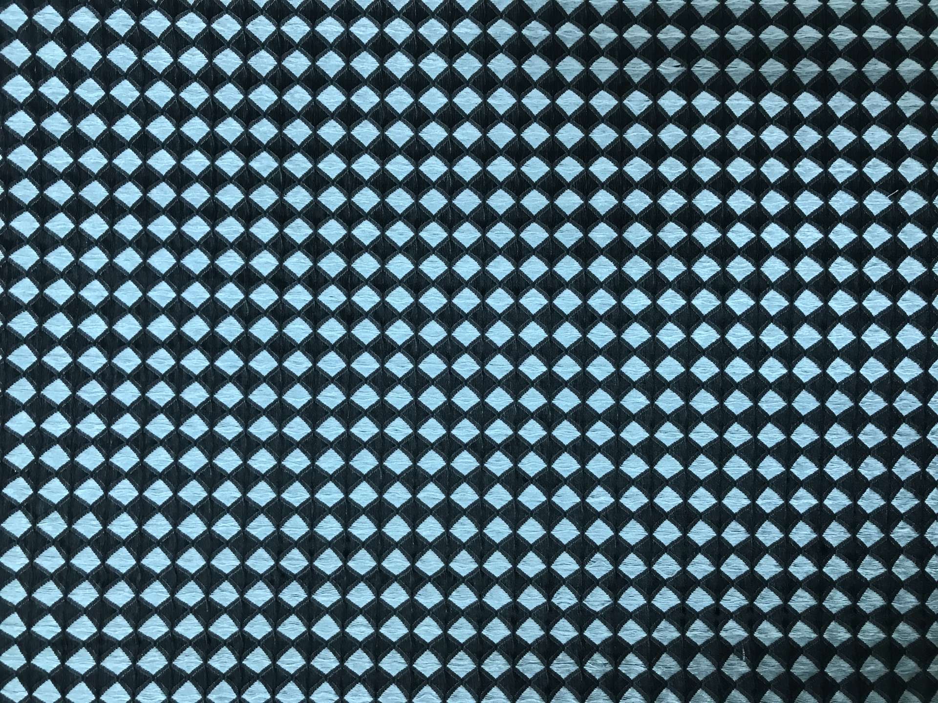 diamond geometric brocade in black and powder blue 