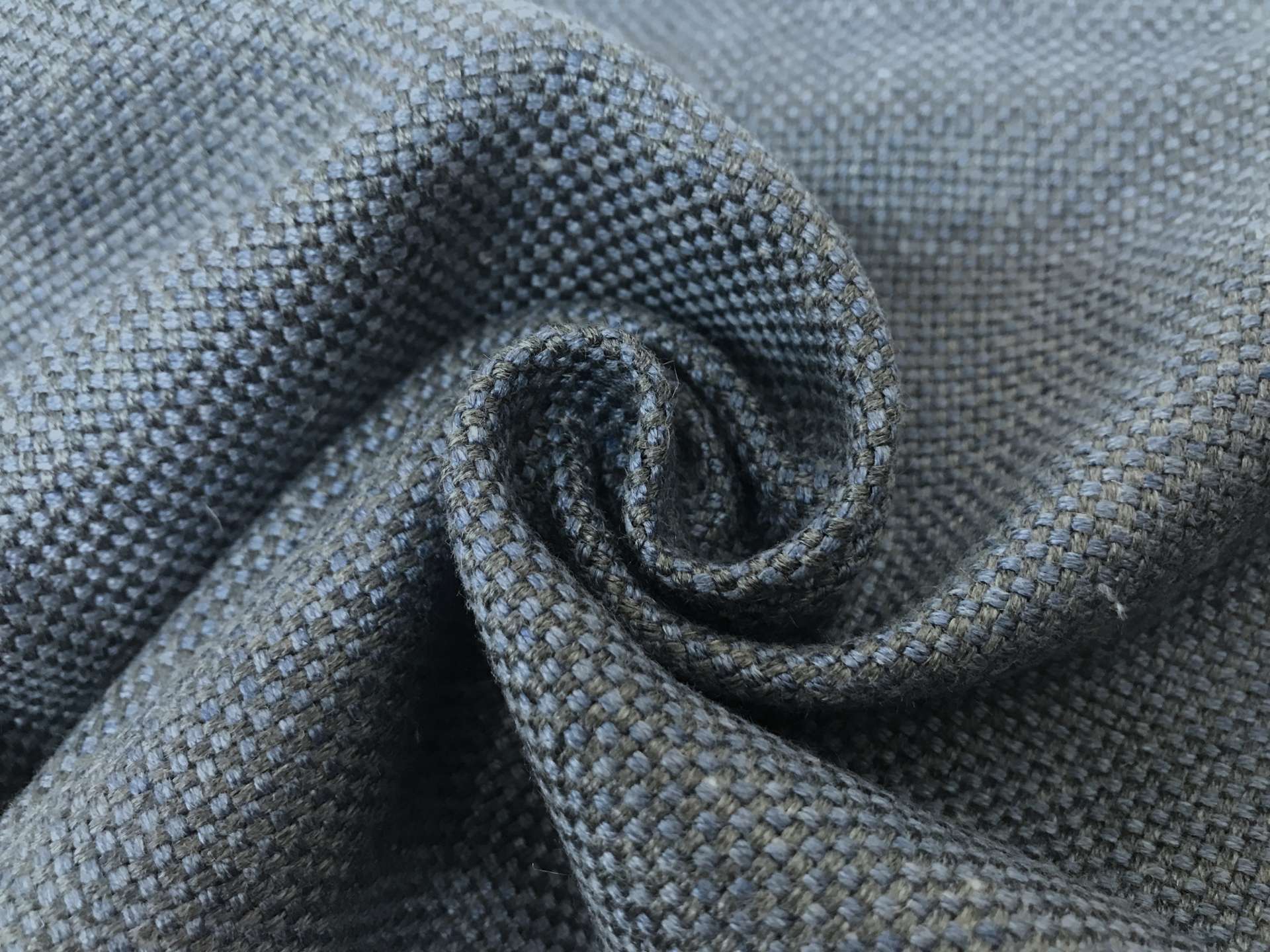 Bamboo and Linen Blend Upholstery in Denim
