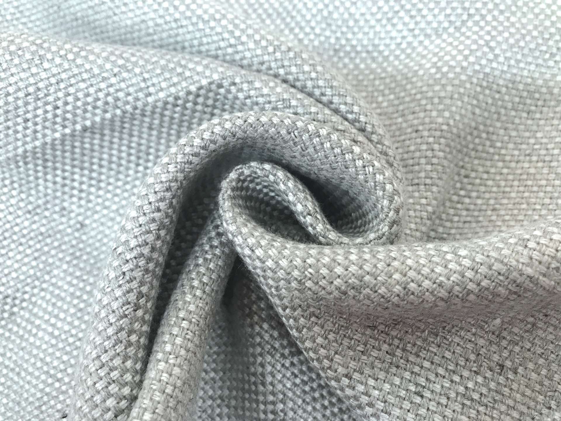 Bamboo and Linen Blend Upholstery in Silver