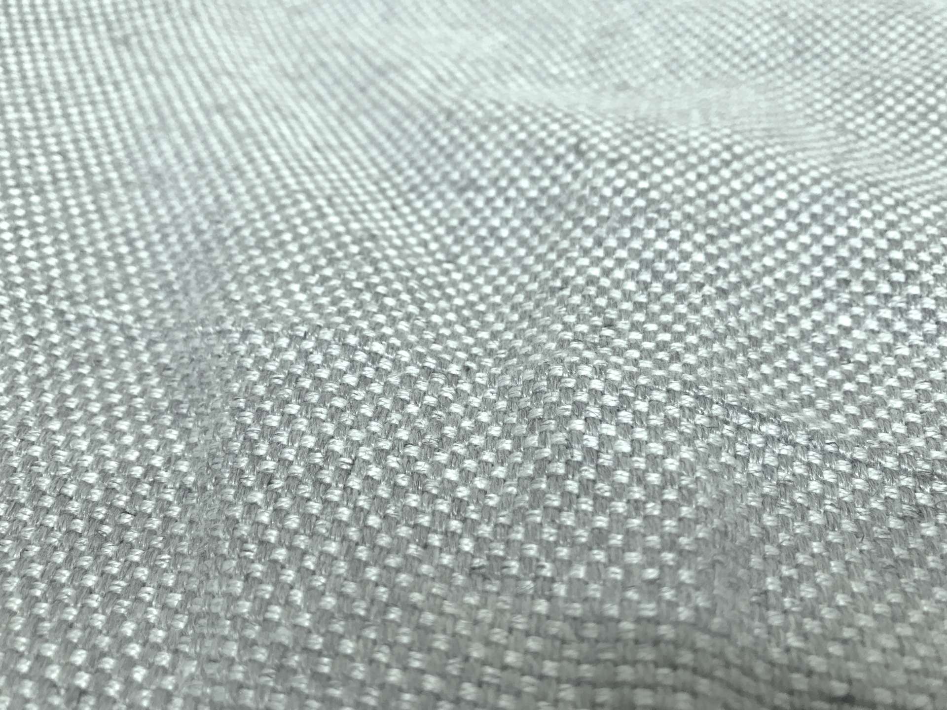 bamboo and linen blend in silver closeup to show texture