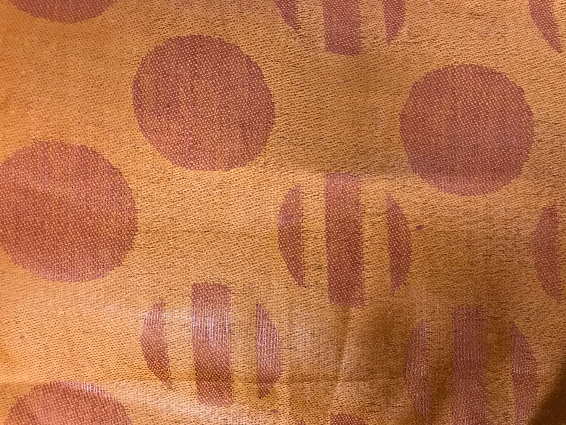 Italian Linen Jacquard in Bright Orange