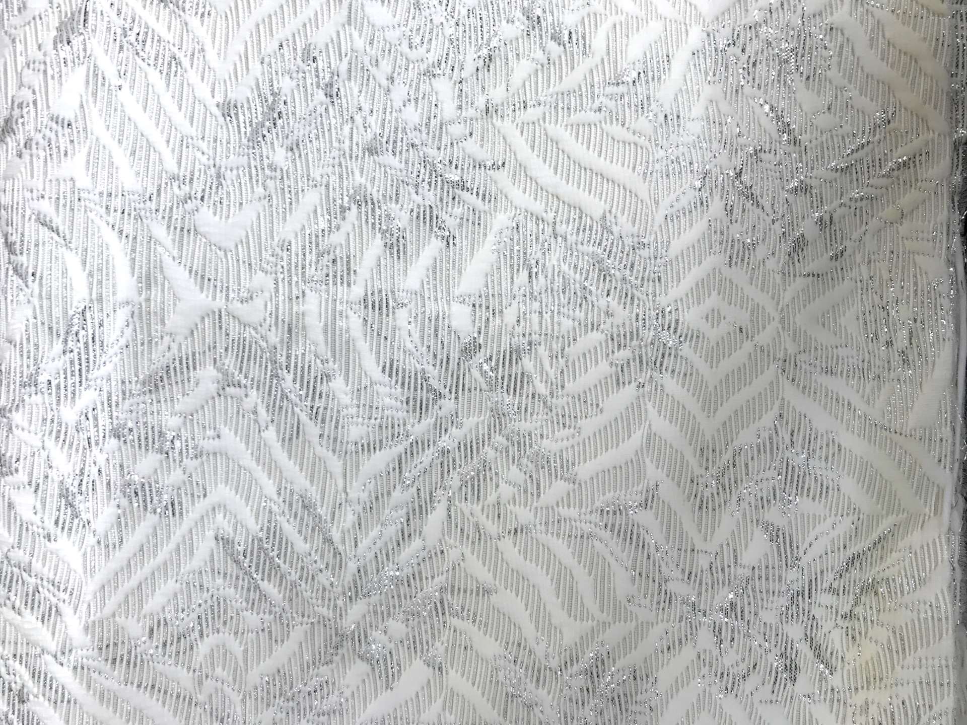Italian Eggshell Brocade with Abstract Leaf Patterns