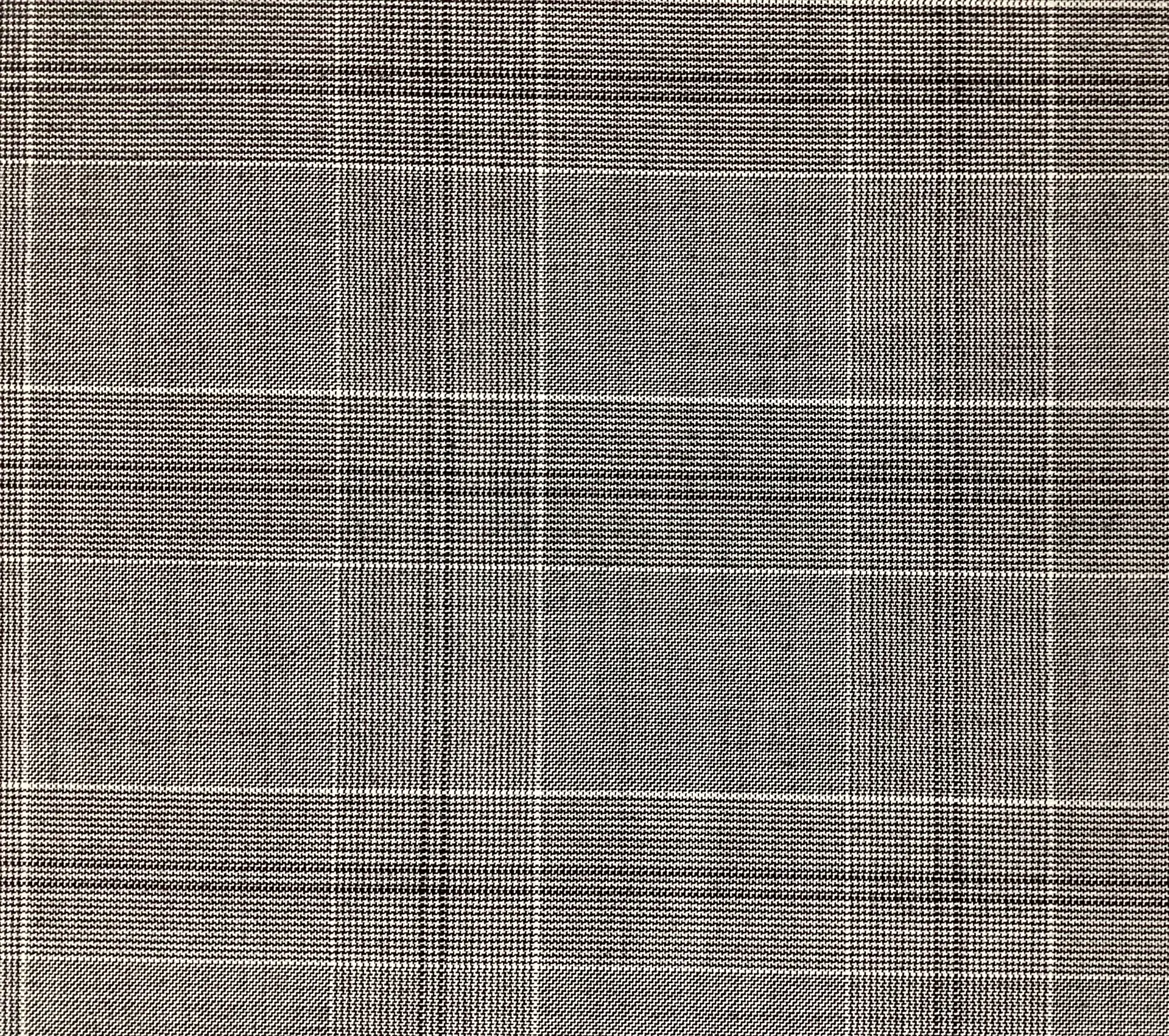 Italian Vitale Barberis Wool Glen Plaid in Black and White
