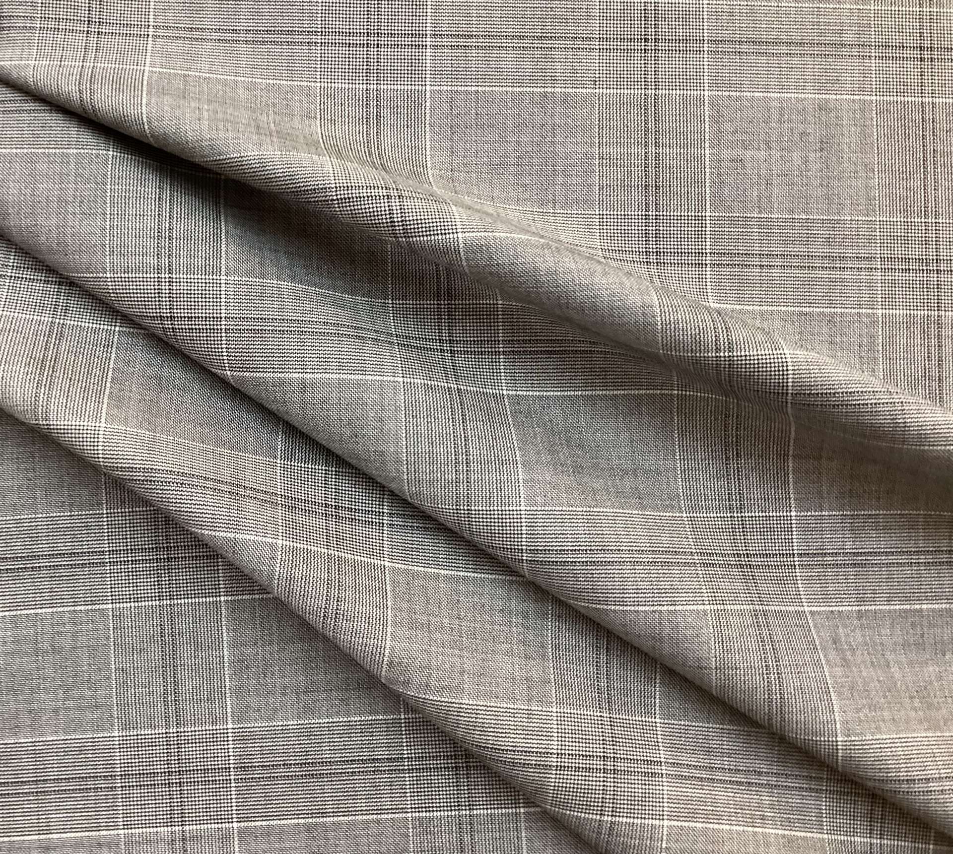 Italian Vitale Barberis Wool Glen Plaid in Black and White