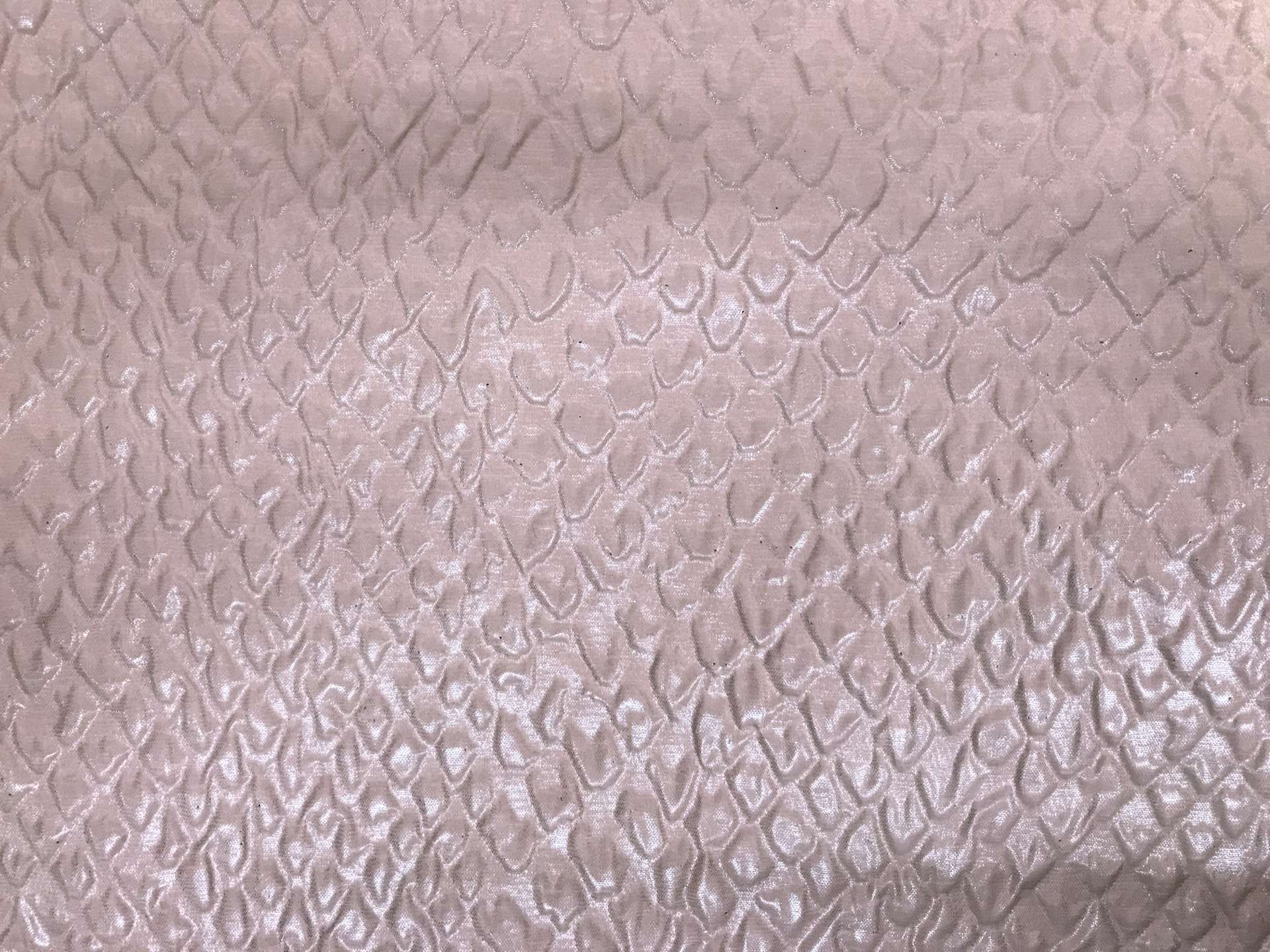 Italian Polyester Ciré Brocade with Crocodile Texture in Taupe