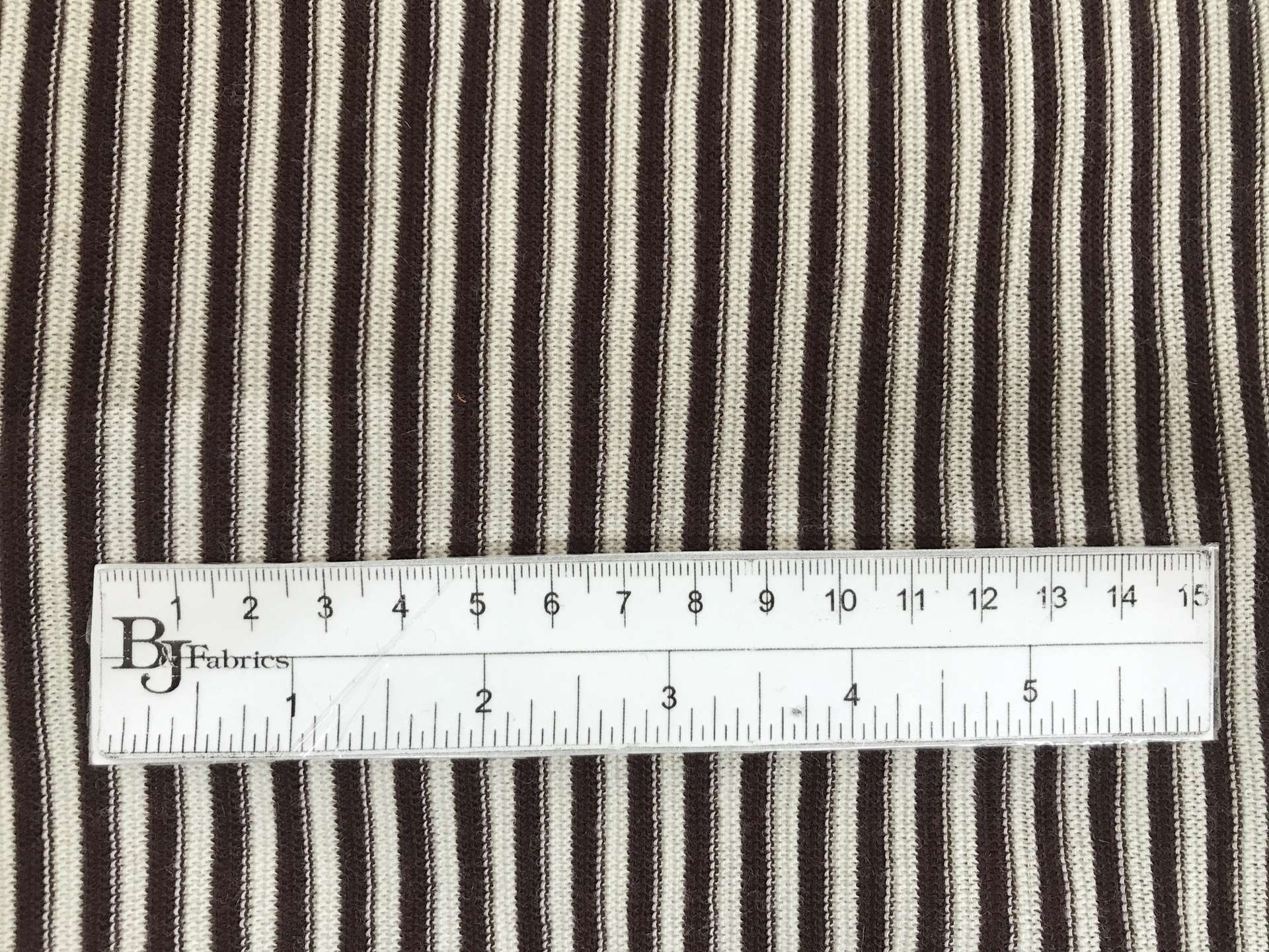 French Striped Wool Knit with ruler to show scale