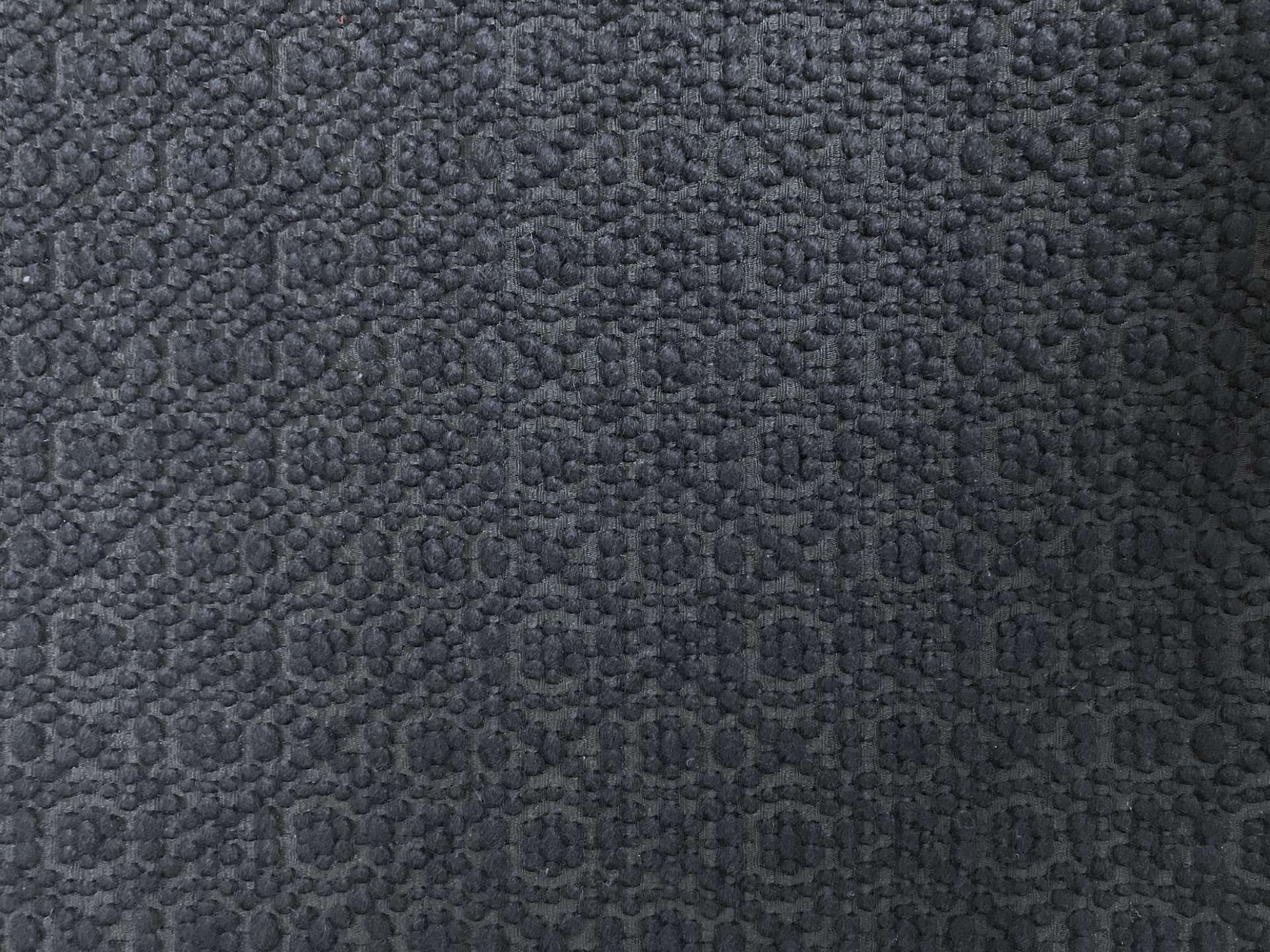 Italian Wool and Polyester Brocade in Black and Navy