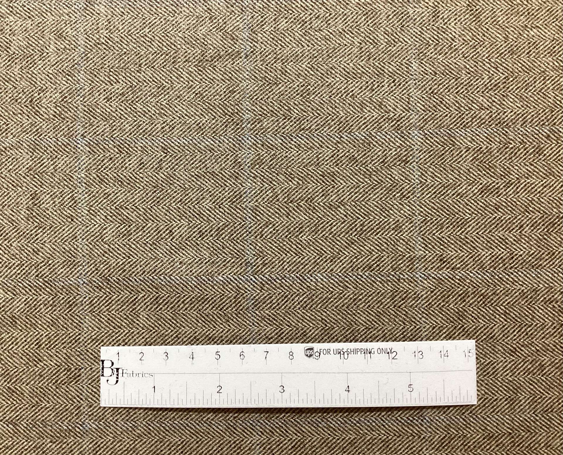 Italian Wool Herringbone Windowpane in Sand