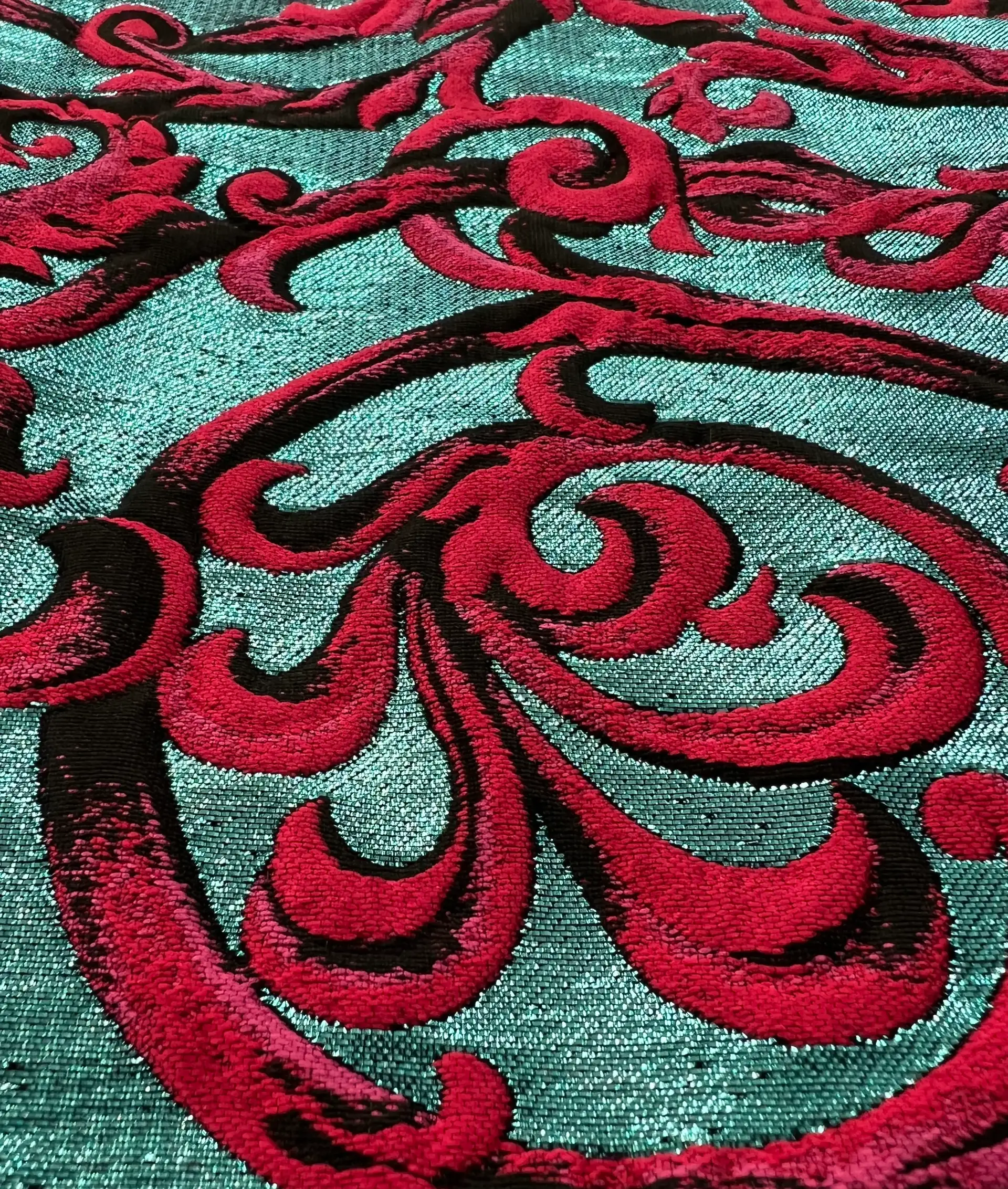 Cotton Viscose Acetate Metallic Brocade