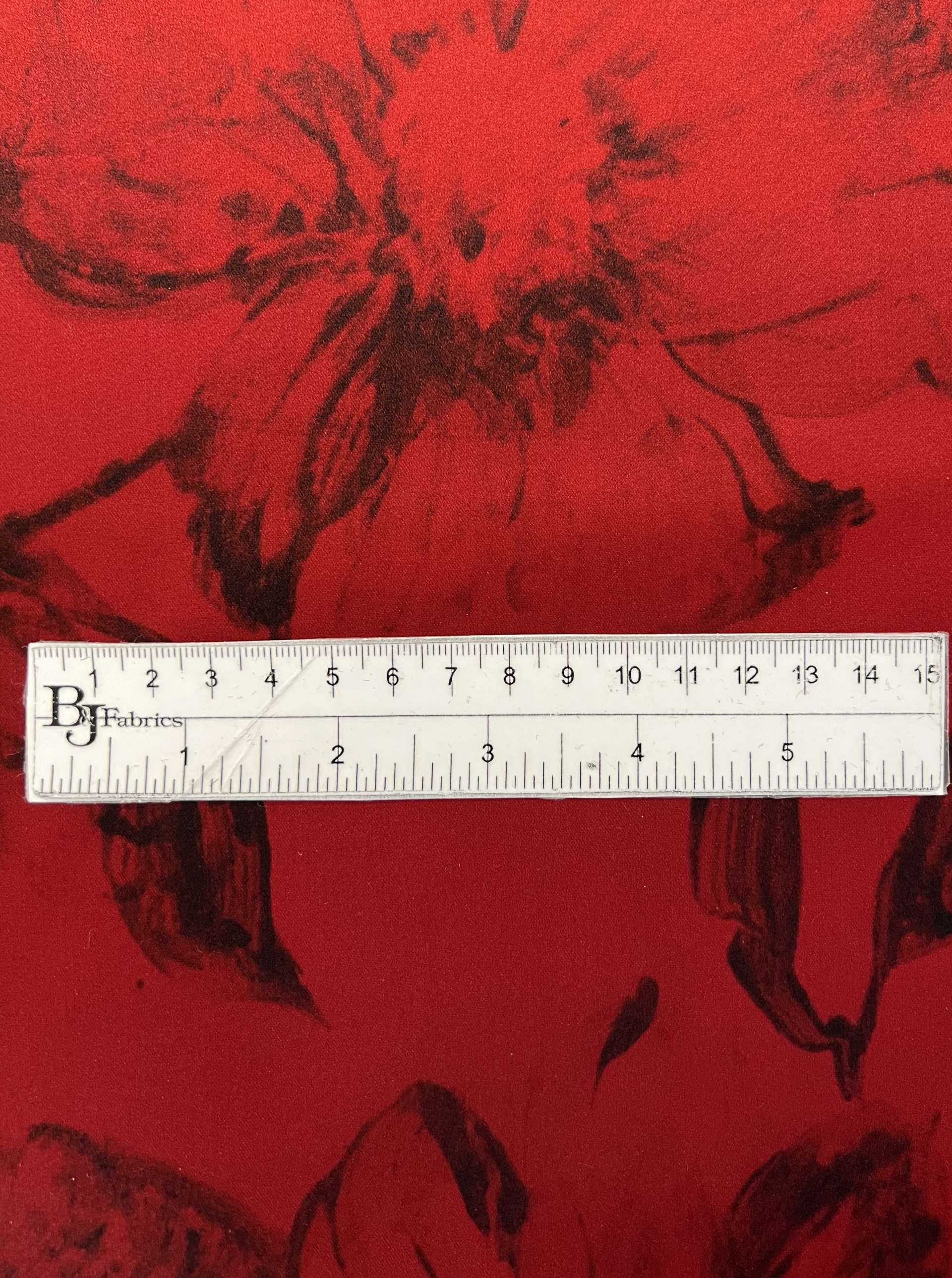 Made in Italy Printed Pure Silk Duchess Satin in Ruby