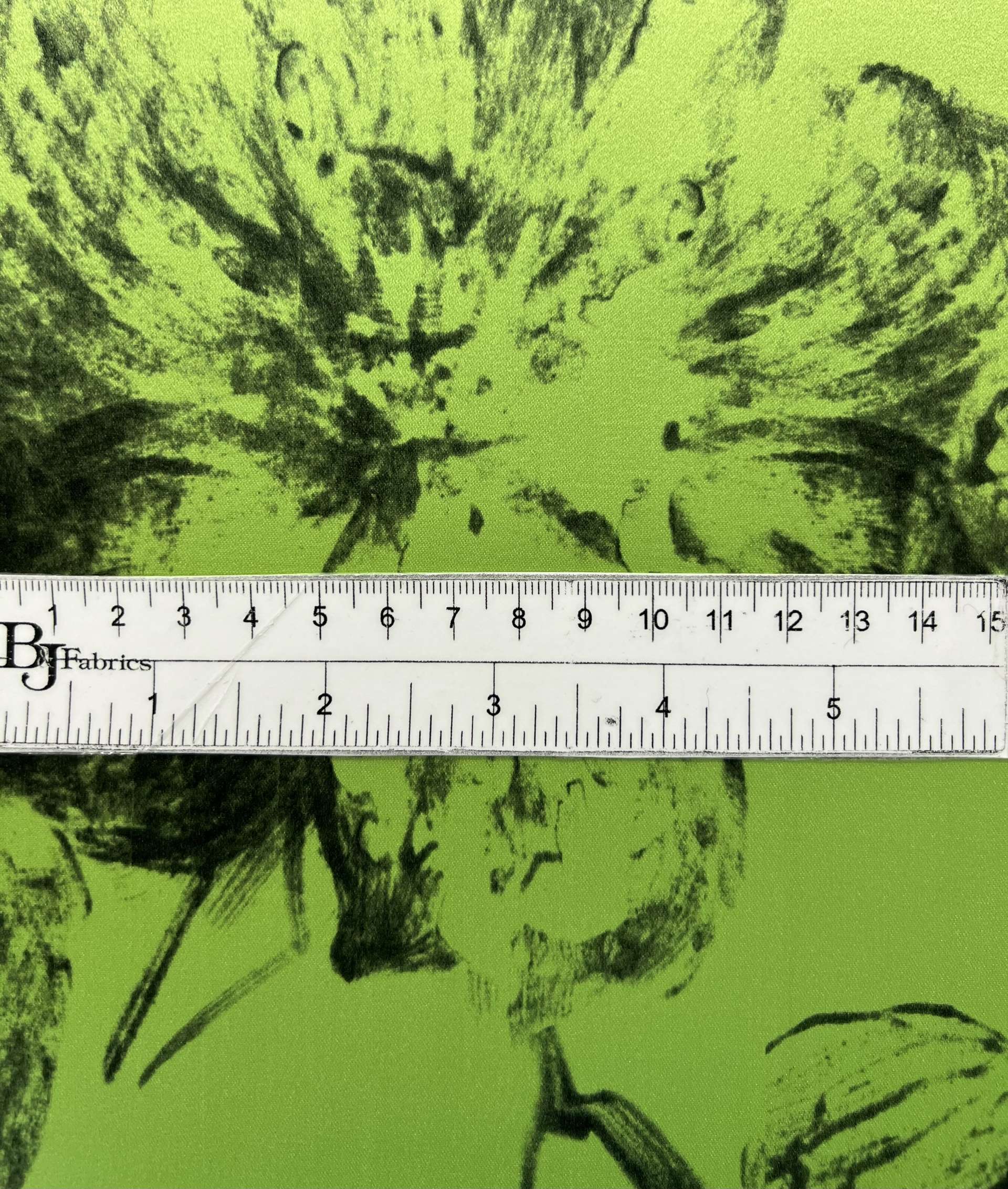 Made in Italy Printed Pure Silk Duchess Satin in Lime