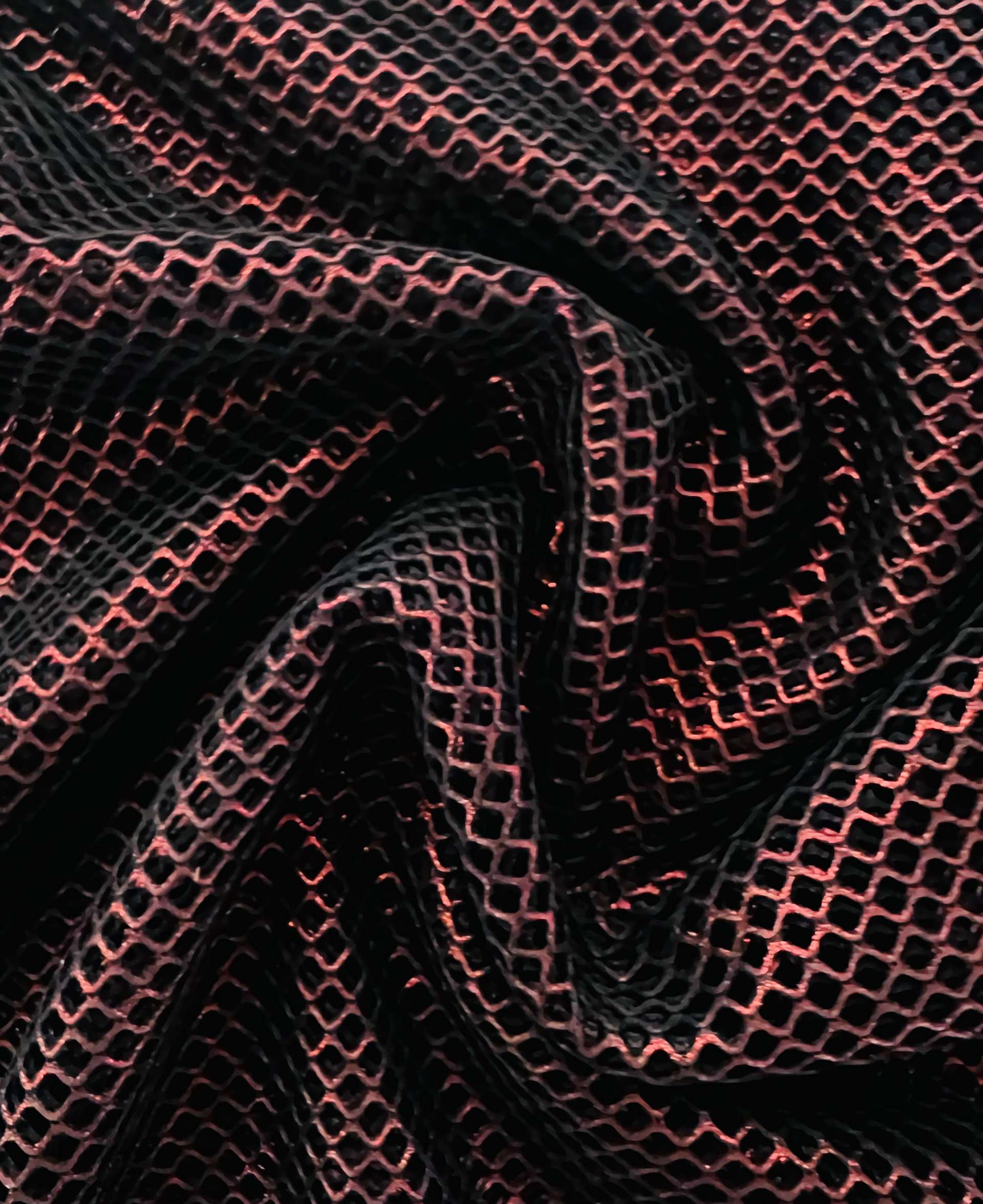 Rust Metallic Foiled Polyester Fishnet 