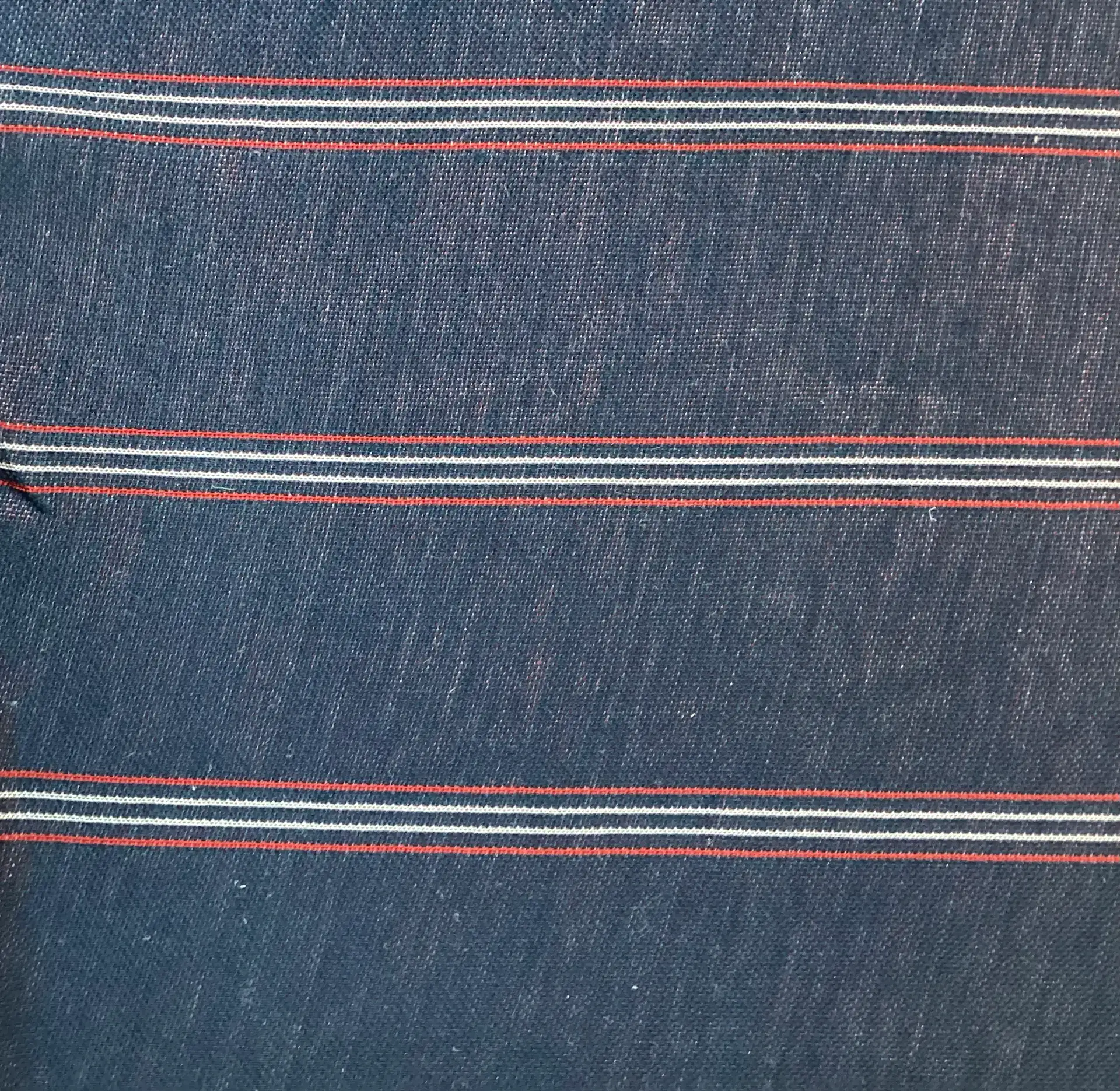 Rayon Knit Vertical Pencil Stripe in Navy, Red & White