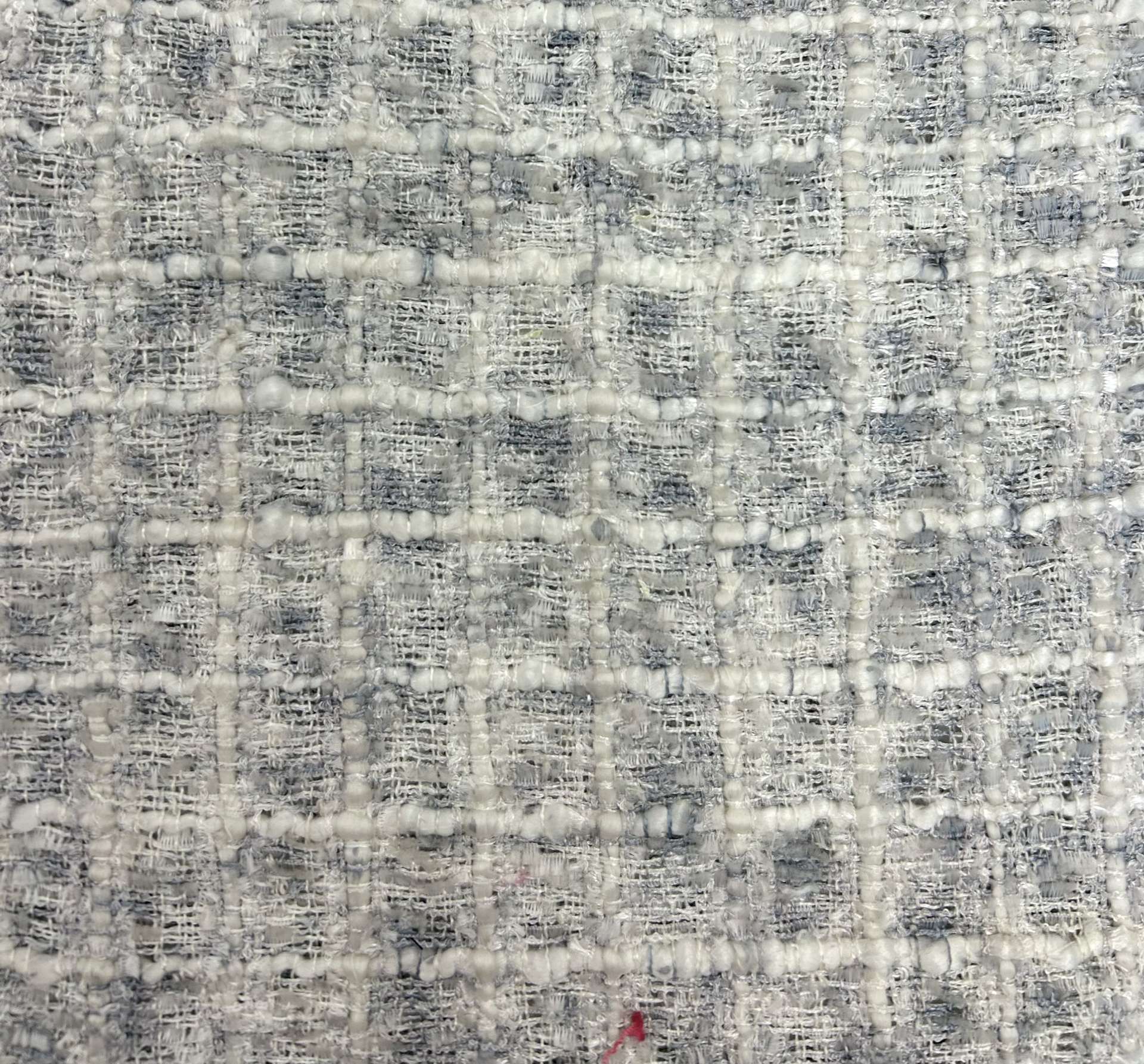 Rayon Polyester Blend Tweed in Dusty Blue & White