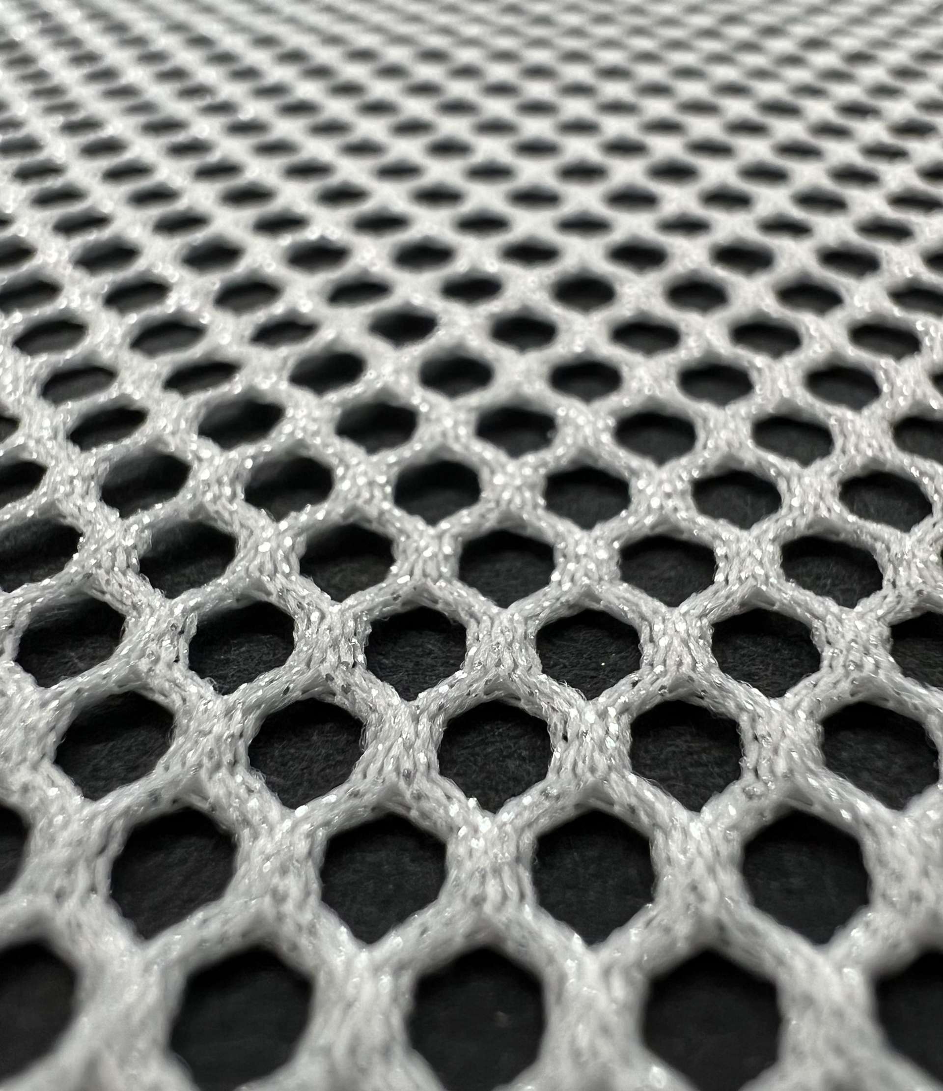 Metallic Silver Foiled Mesh in White