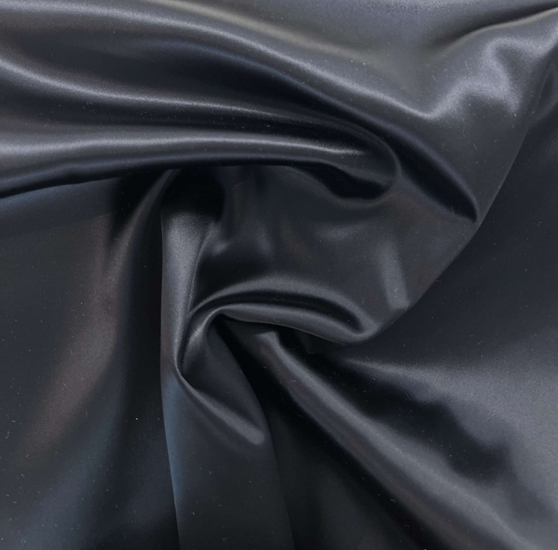 Italian Acetate Stretch Satin in Midnight