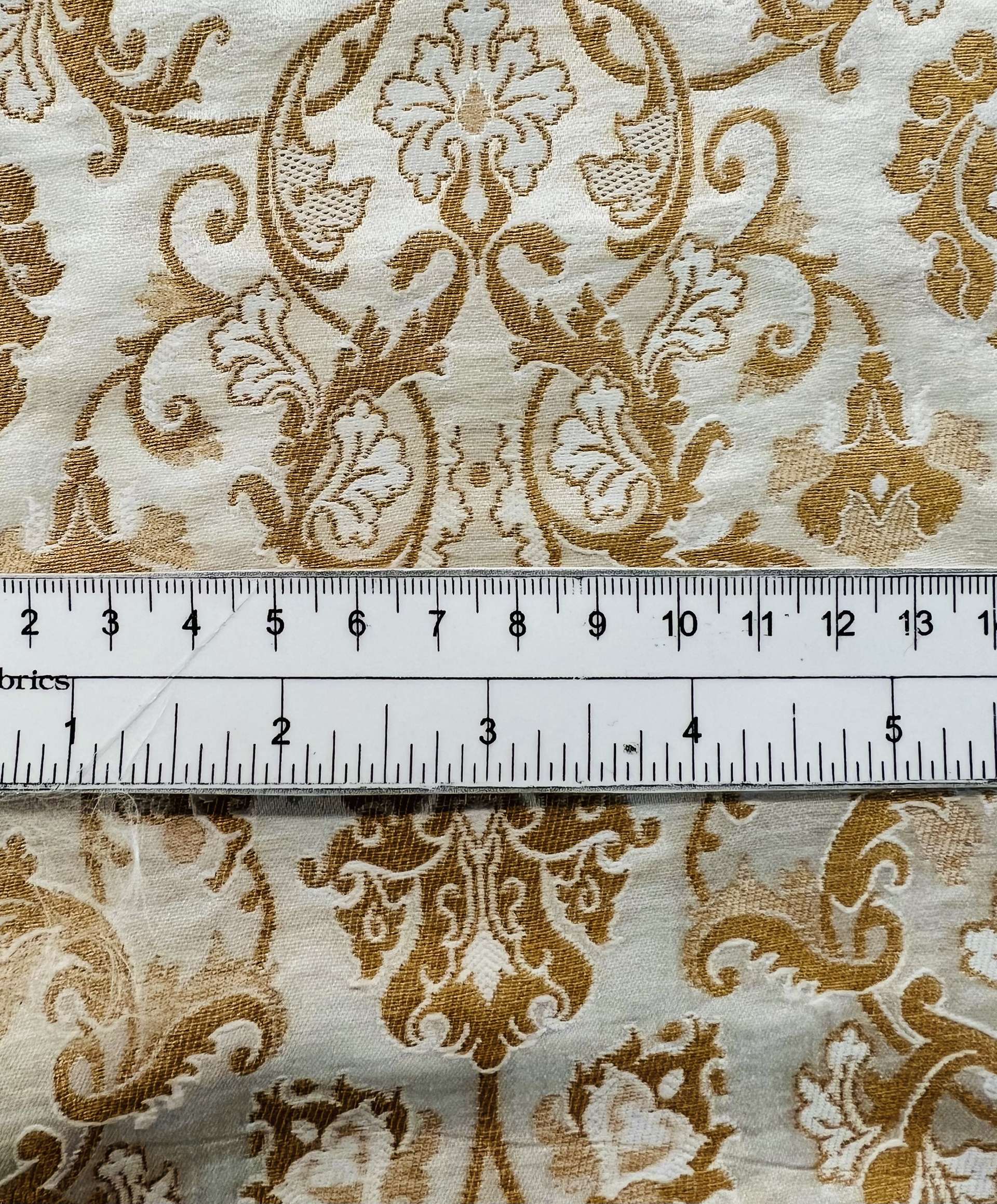 Metallic Brocade in White with Gold