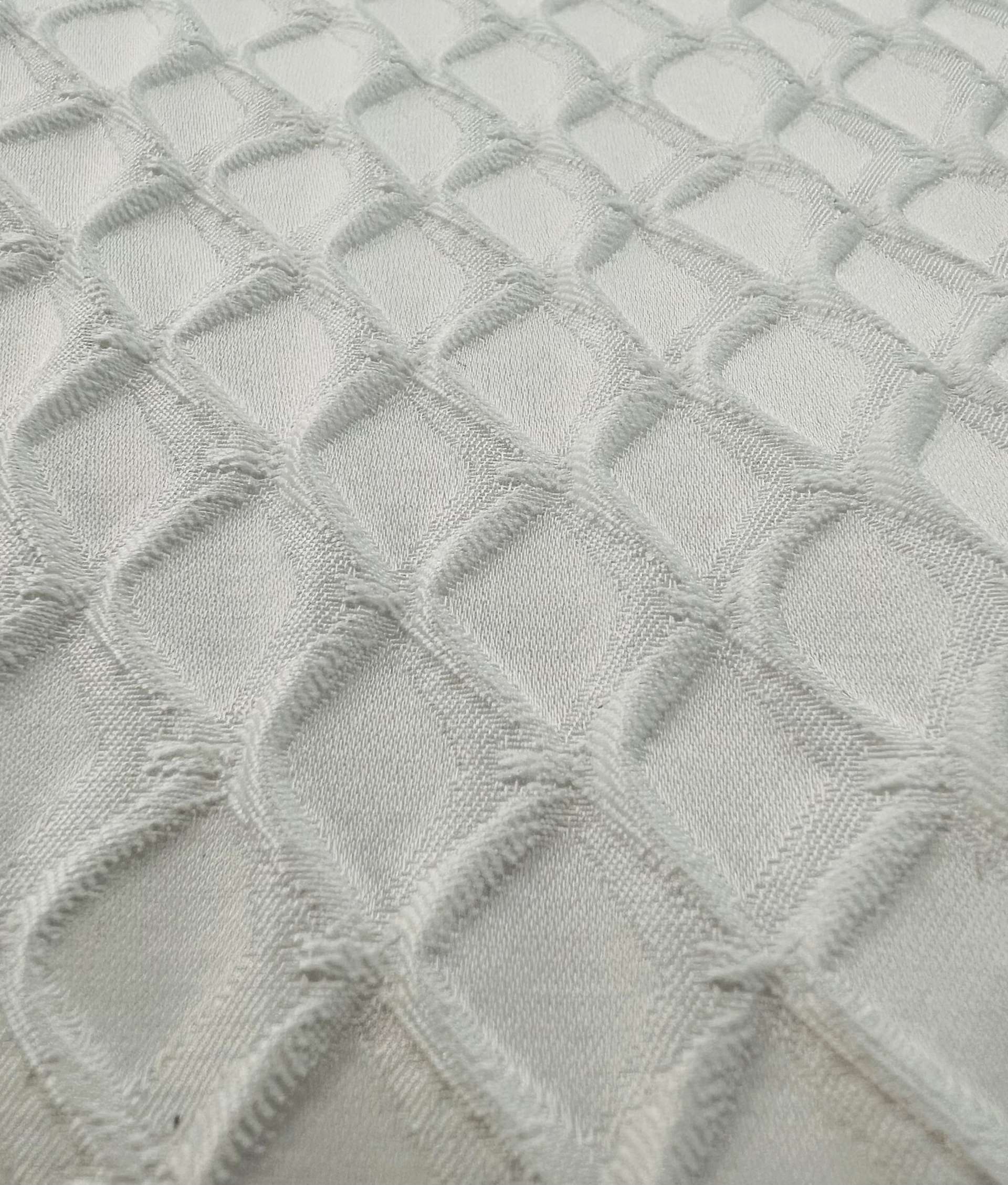 Birdseye Cloqué in White