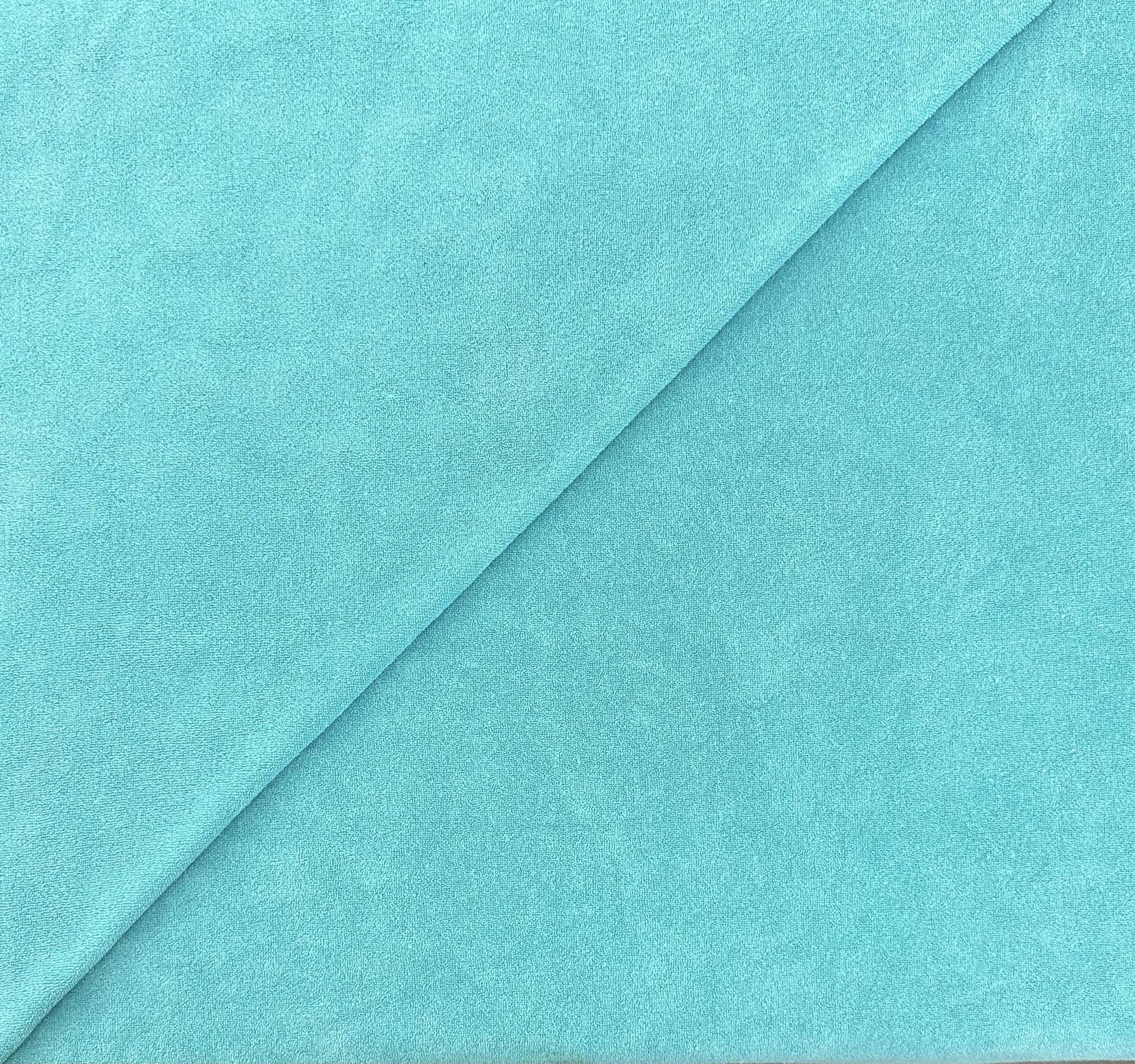 Cotton Knit Terry in Aqua