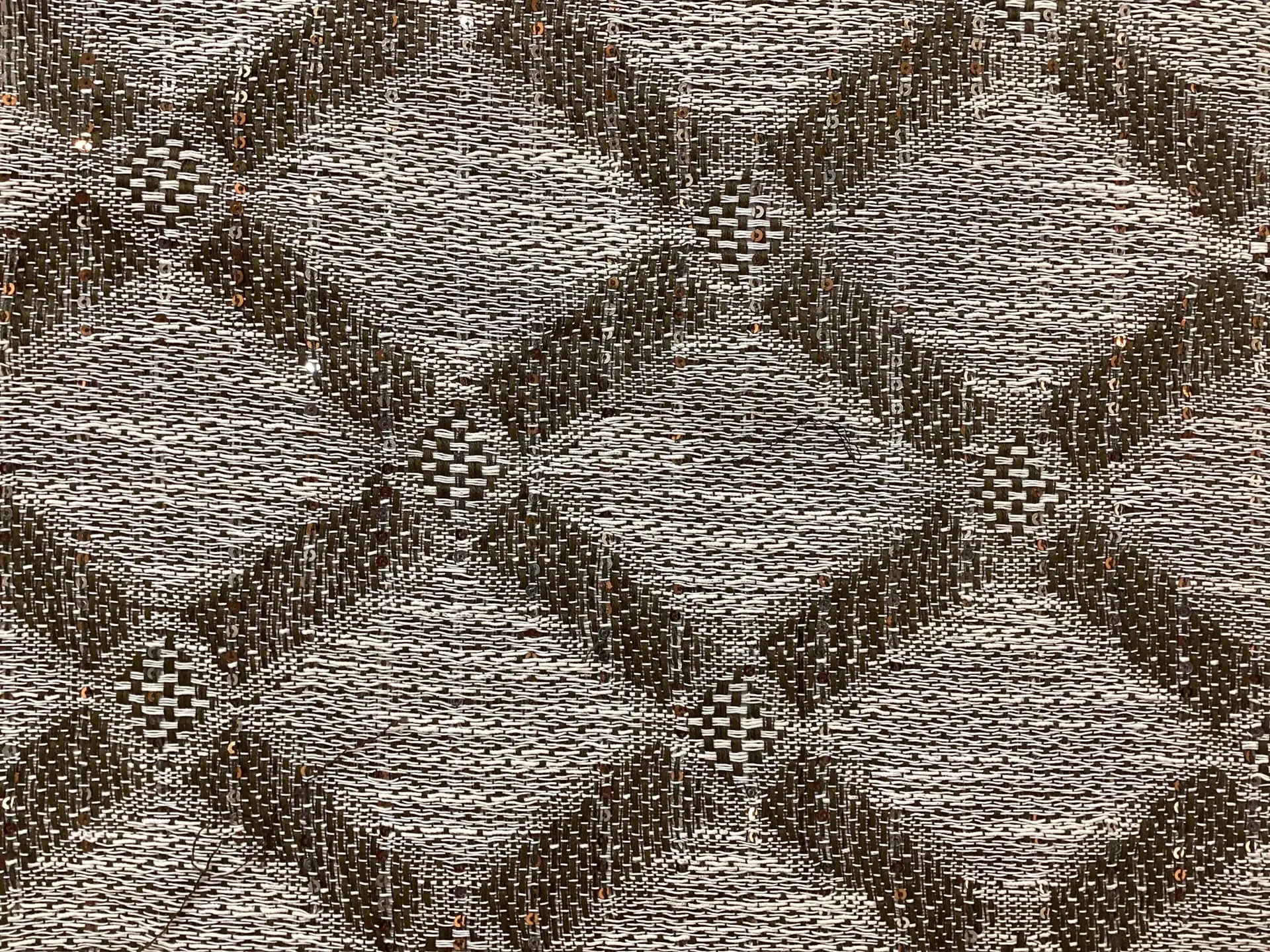 Linen Blend Double Face Sequined Geometric in Straw