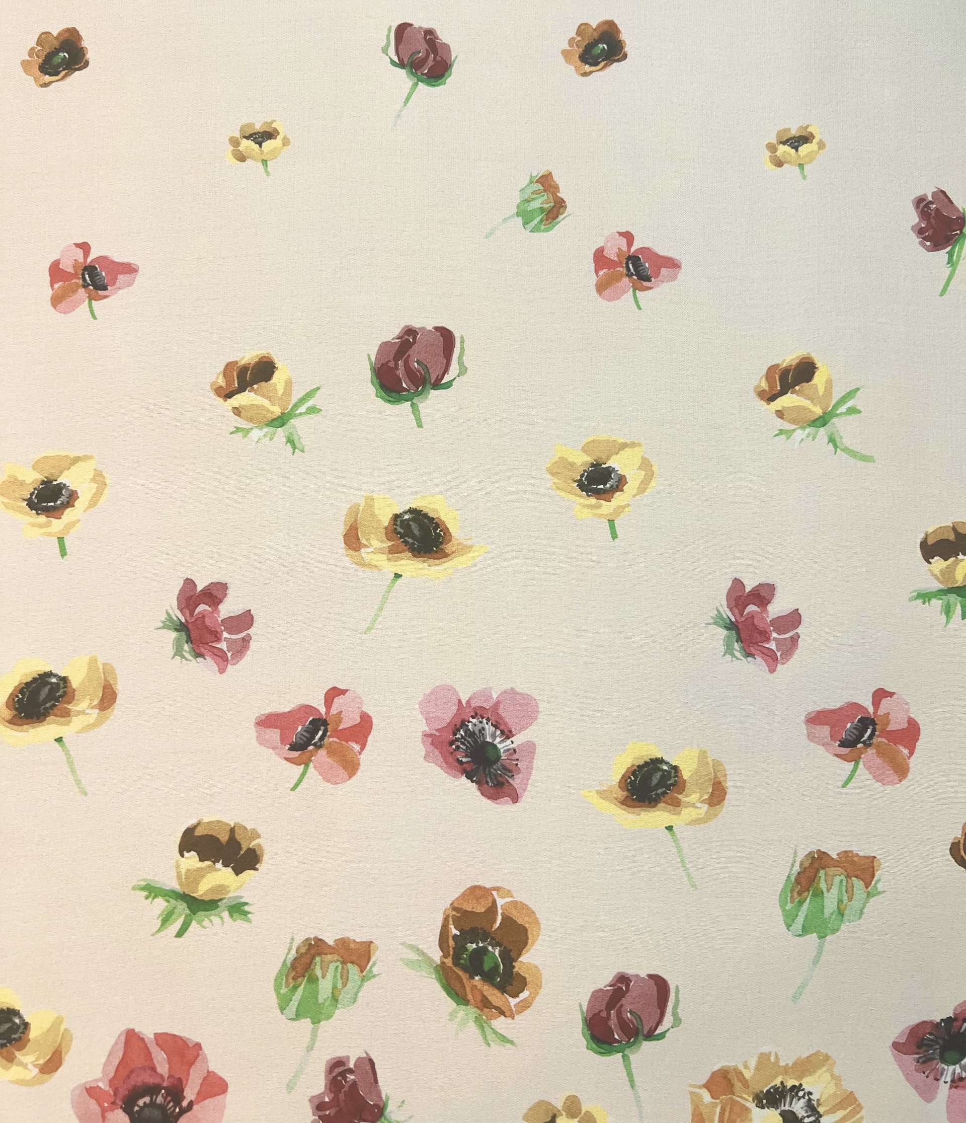 Printed Silk Satin Chiffon with Floral Degradé