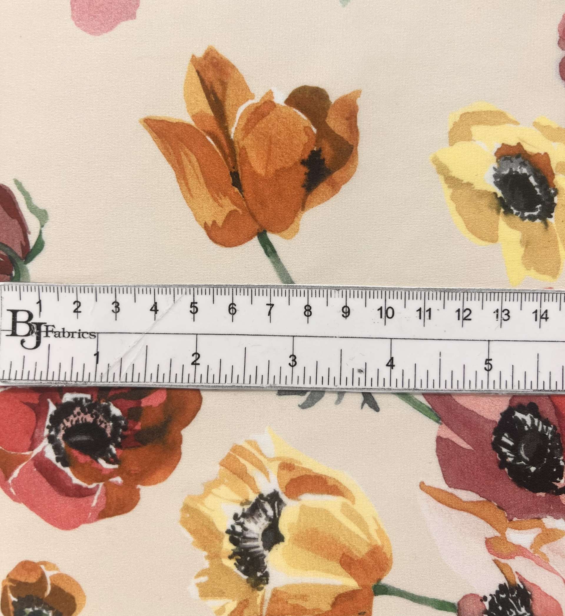 Printed Silk Satin Chiffon with Floral Degradé