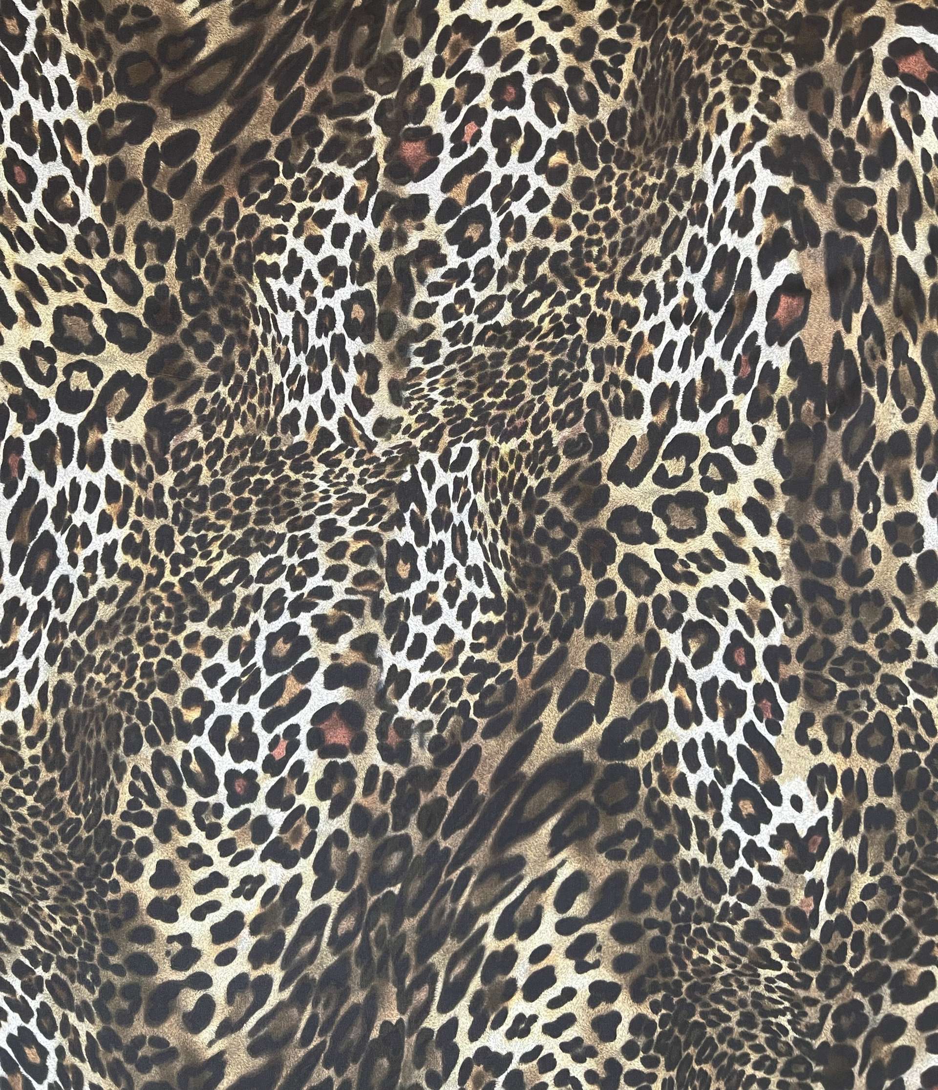 Printed Silk Chiffon in Leopard