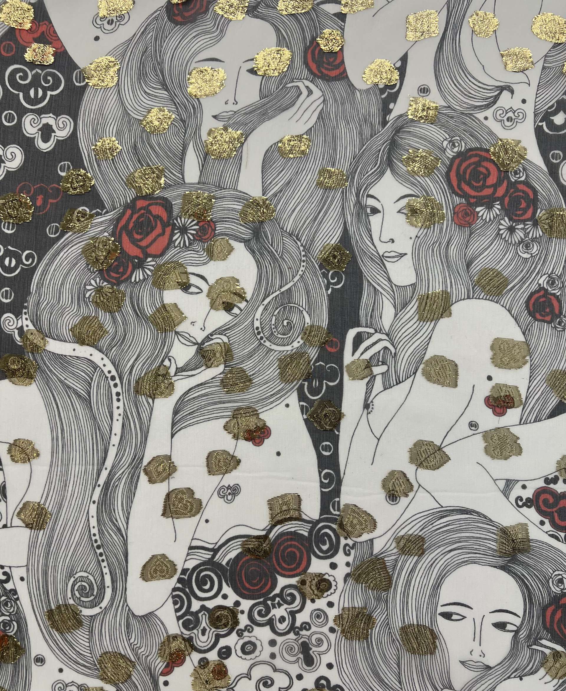 Printed Fil Coupe Silk Chiffon