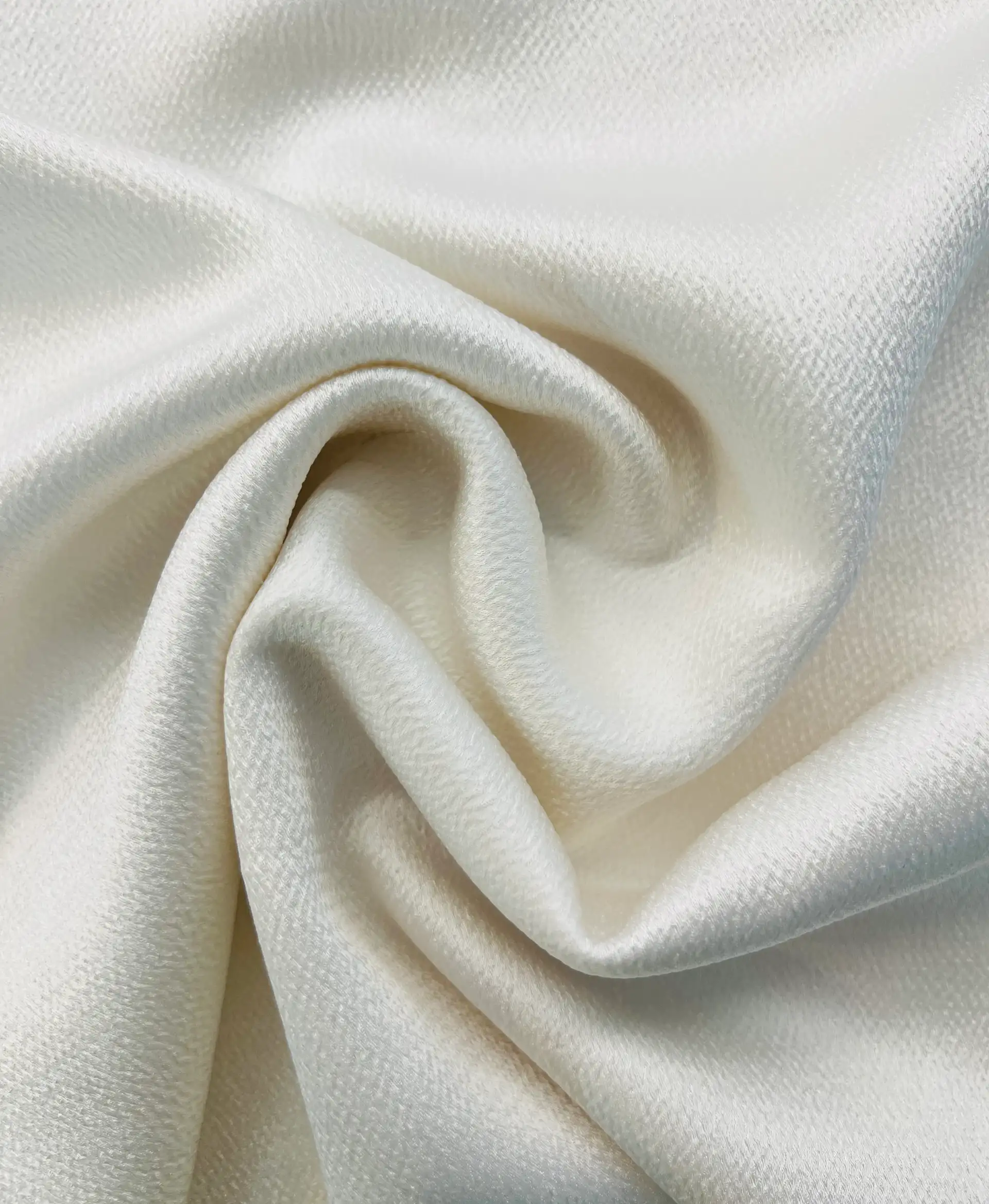 Viscose & Acetate Hammer Satin in White