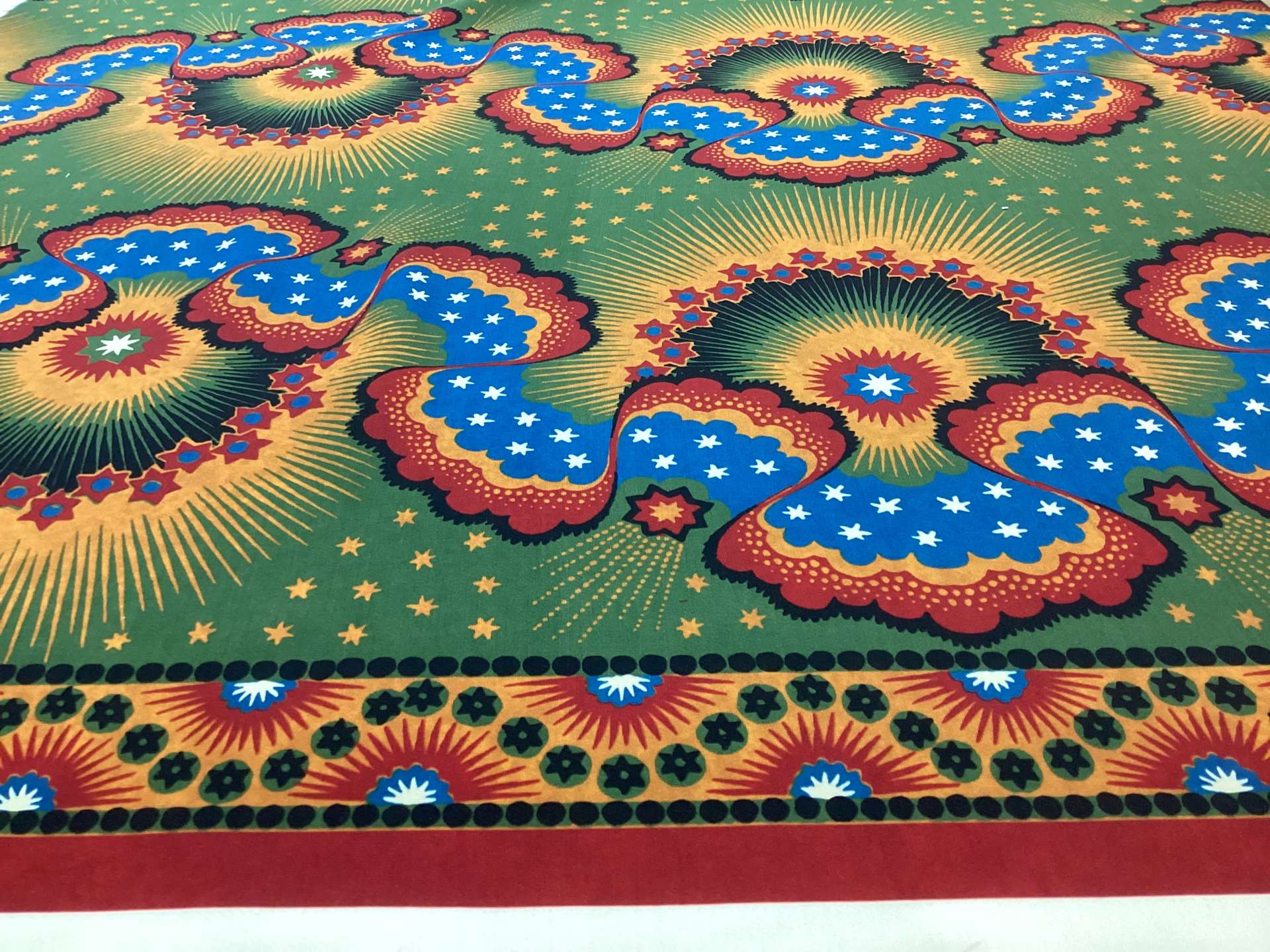 Silk & Wool in Matt Jewel Tones Printed 